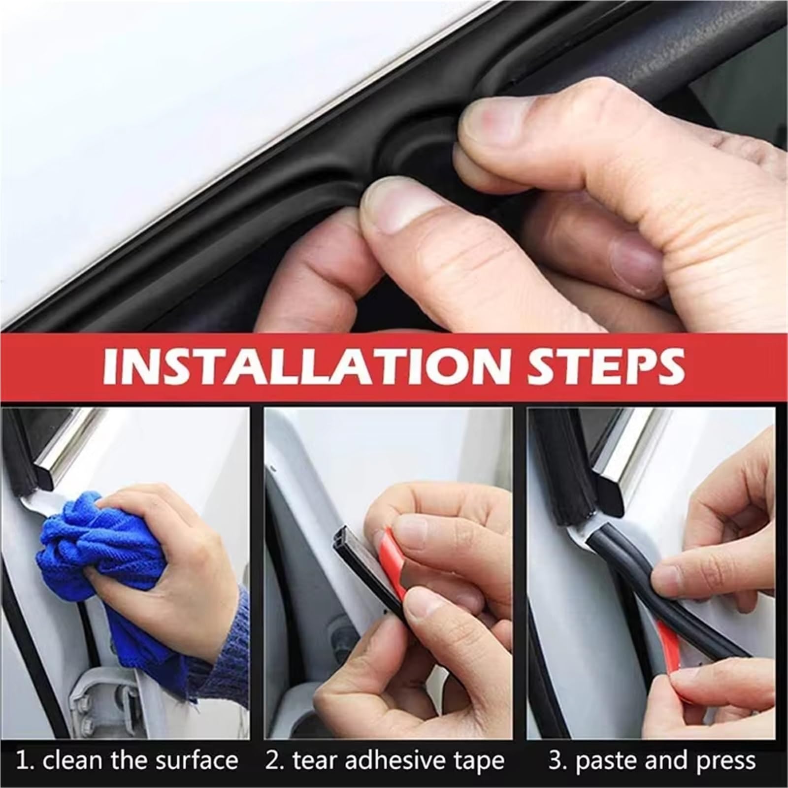 Strisce Di Tenuta Portiera Auto Adesivi Sigillanti Automatici A Doppio Strato Porta Bagagliaio Isolamento Acustico Guarnizione Accessori Interni Auto Porta Guarnizione Striscia(10m)