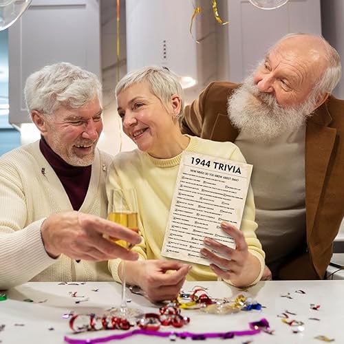 Miniatura 3 de Juegos de fiesta de cumpleaños número 80, juegos de trivia de 1943, suministros de fiesta de cumpleaños para adultos, divertido juego de fiesta de