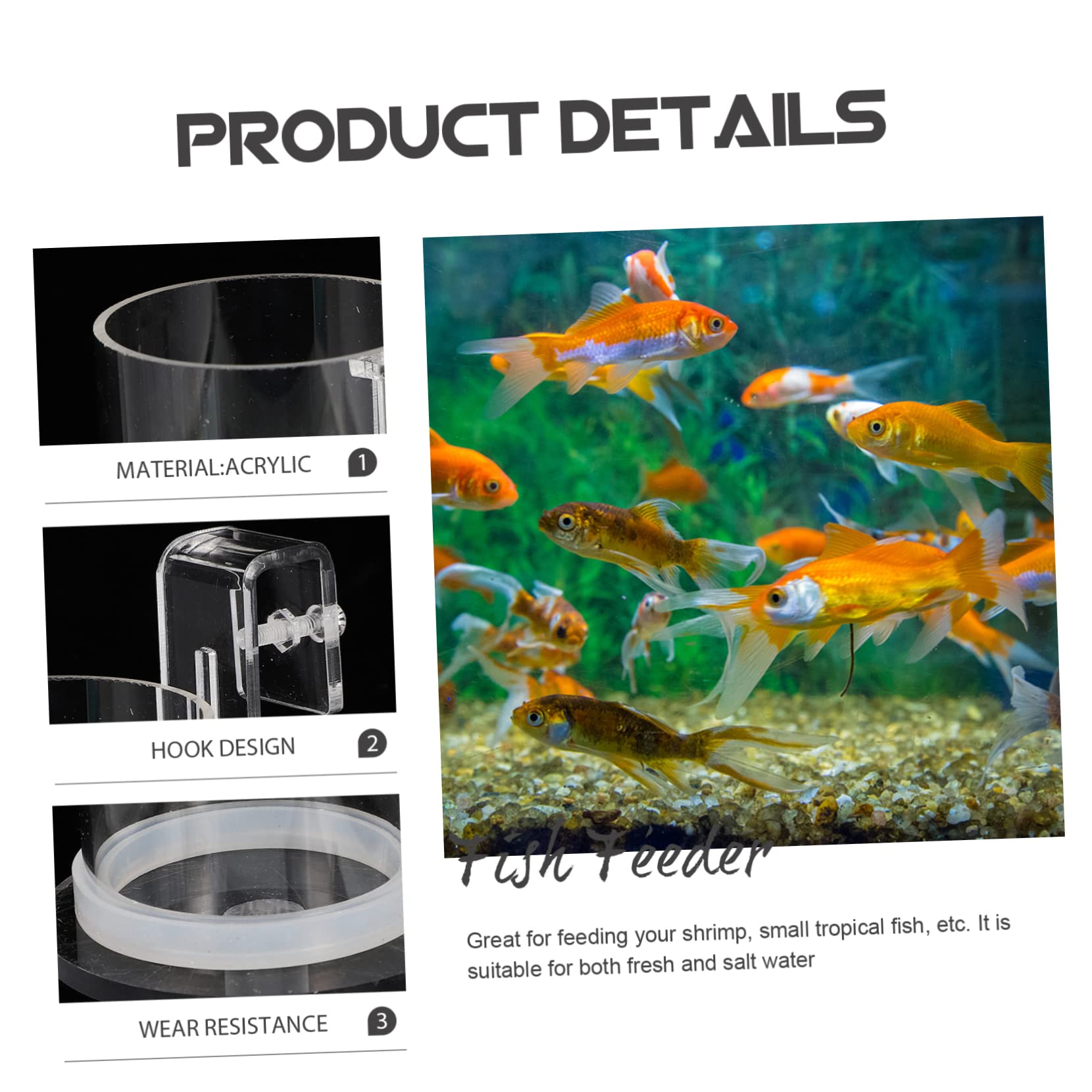 FOMIYES 4piezas Anillo De Alimentación Acrílico para Peces Acuario Comedero Flotante para Alimento Diseño para Evitar Desperdicio De Comida para Alimentar Peces Planktonicos y Flotantes