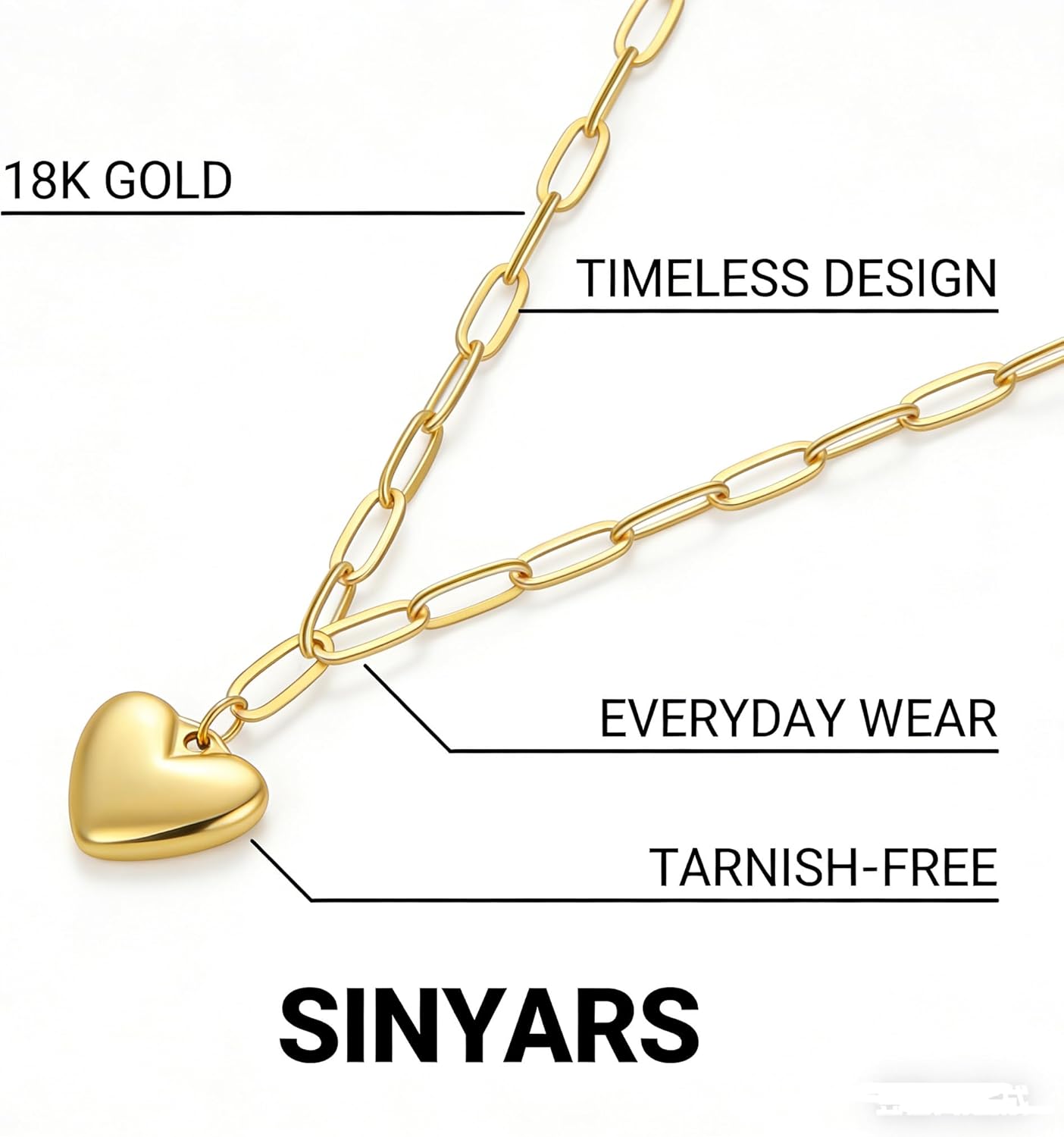 Puffy Heart Necklace for Women Chunky Heart Jewelry for Valentines Day, Mothers Day, Christmas Necklace for Wife, Friend, Mom, Sister, Daughter - Image 3