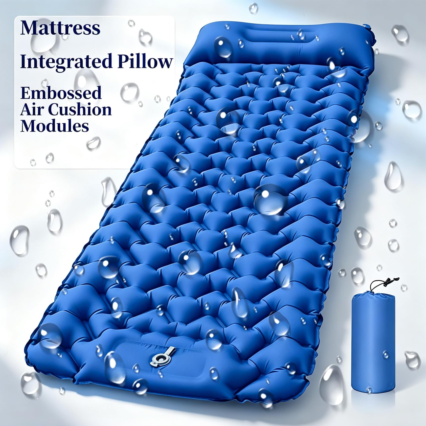 Matelas de Camping Gonflable 9 cm d'Épaisseur, Matelas Camping Ultra-léger Autogonflant pour Extérieur avec Pompe Et Oreiller, Imperméable – Idéal pour Randonnée, Plage, Tente et Voyage (Noir)