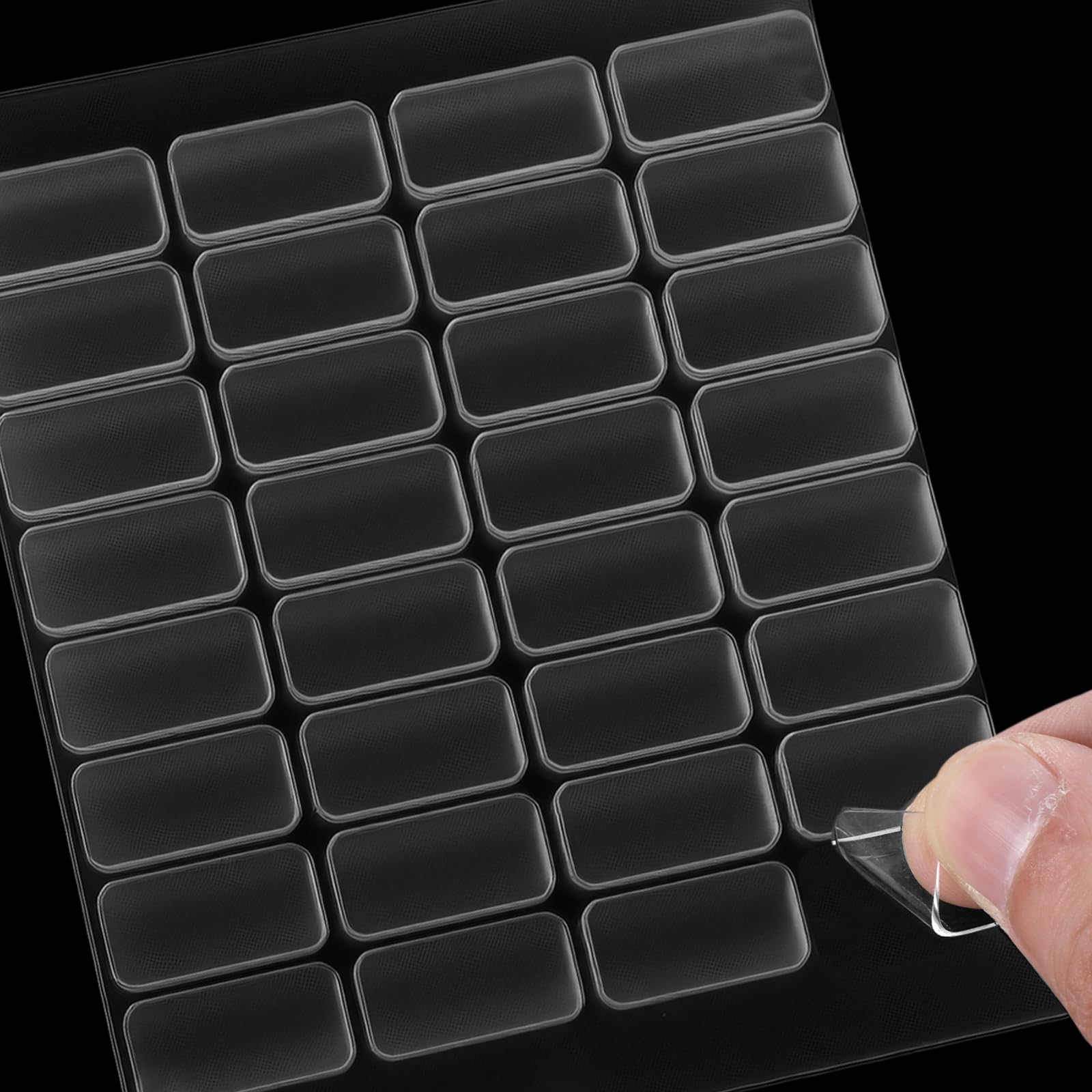 160 PCS Double Sided Adhesive Dots Sticky Tack Small Square Mounting Putty Clear Removable Sticky Adhesive Putty No Residue Waterproof No Trace Dots Tack for Poster Picture Festival Decoration