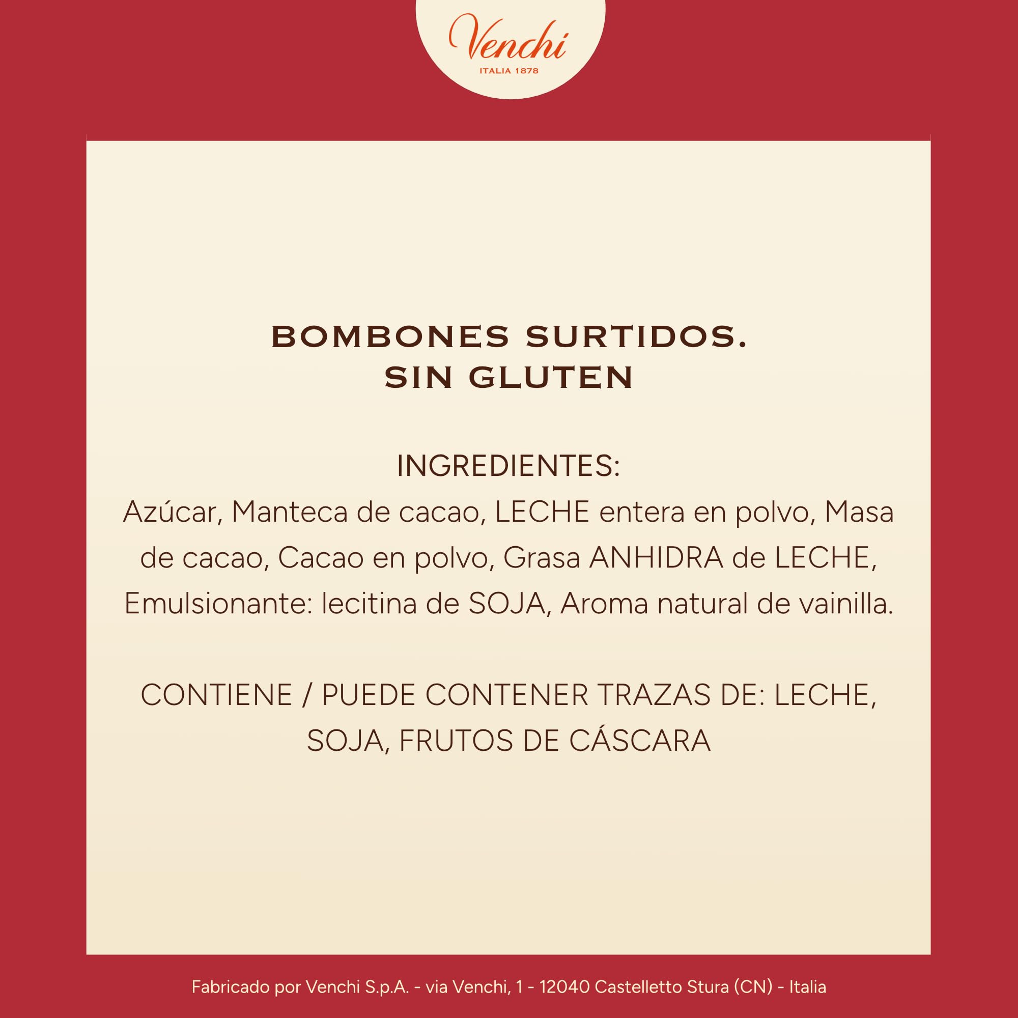 Venchi Calendario de Adviento 2025 Clásico 24 Bombones Assortidos Granblend Leche y Extra Amargo 75% Edición Limitada 181g Sin Gluten