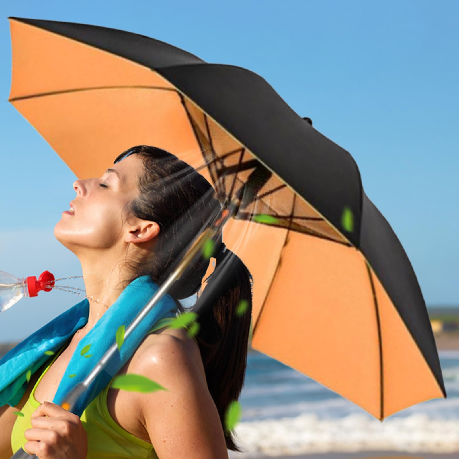 Parapluie de pour la pluie | Parasol avec ventilateur et brume