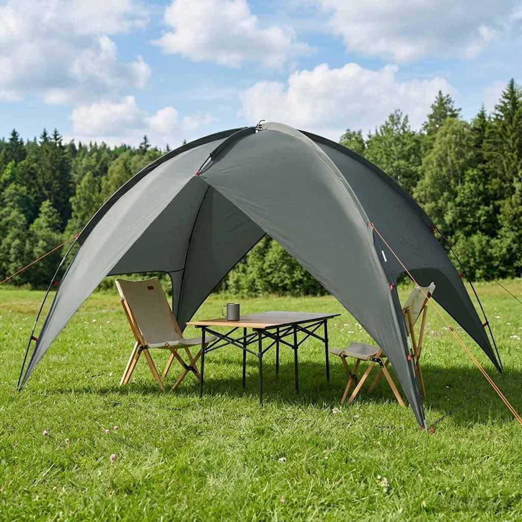 Tenda da Campeggio 4 Persona Verde Militare 245x245x149 cm Poliestere 185T