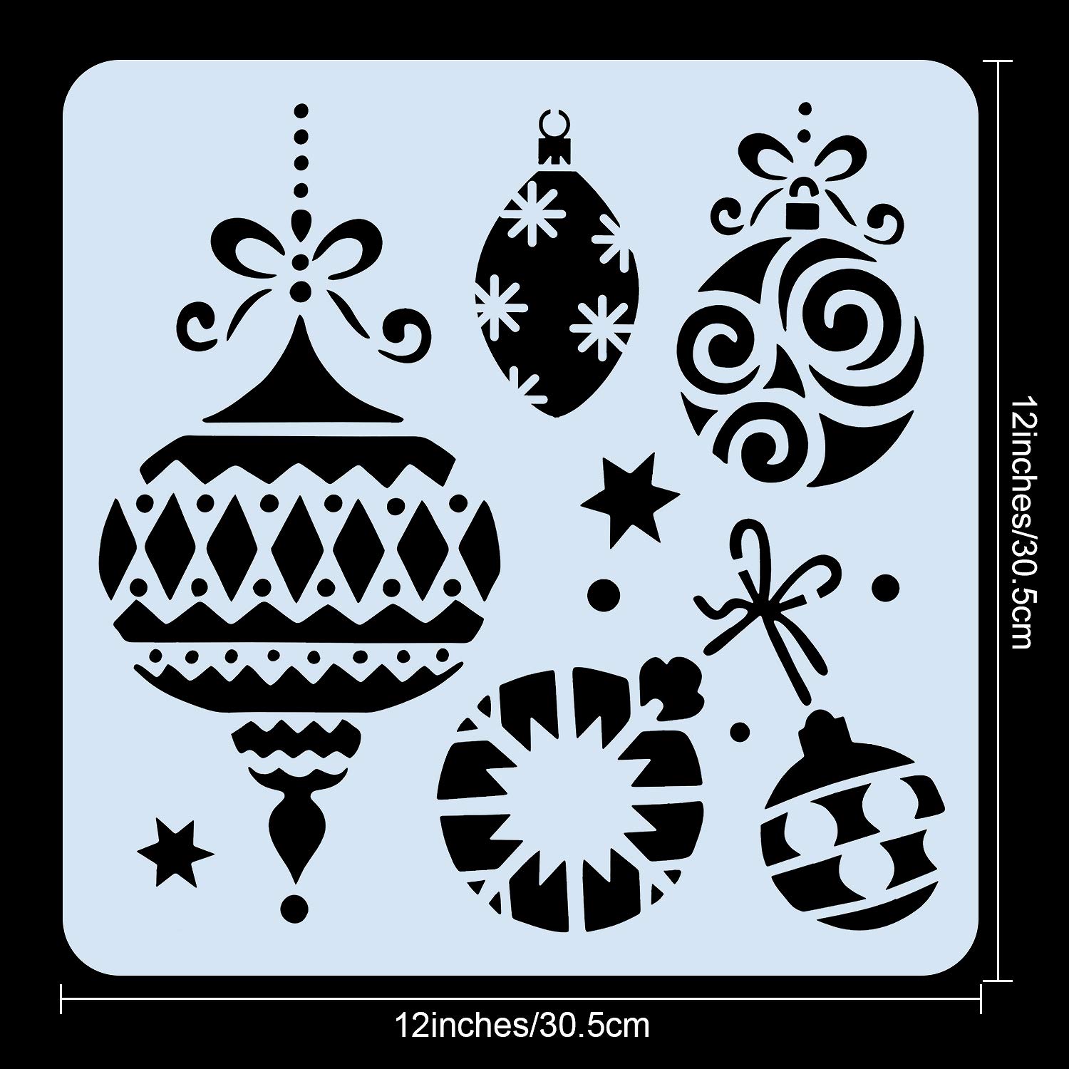 12 x 12 Inch Christmas Stencils Template Reusable Plastic Craft