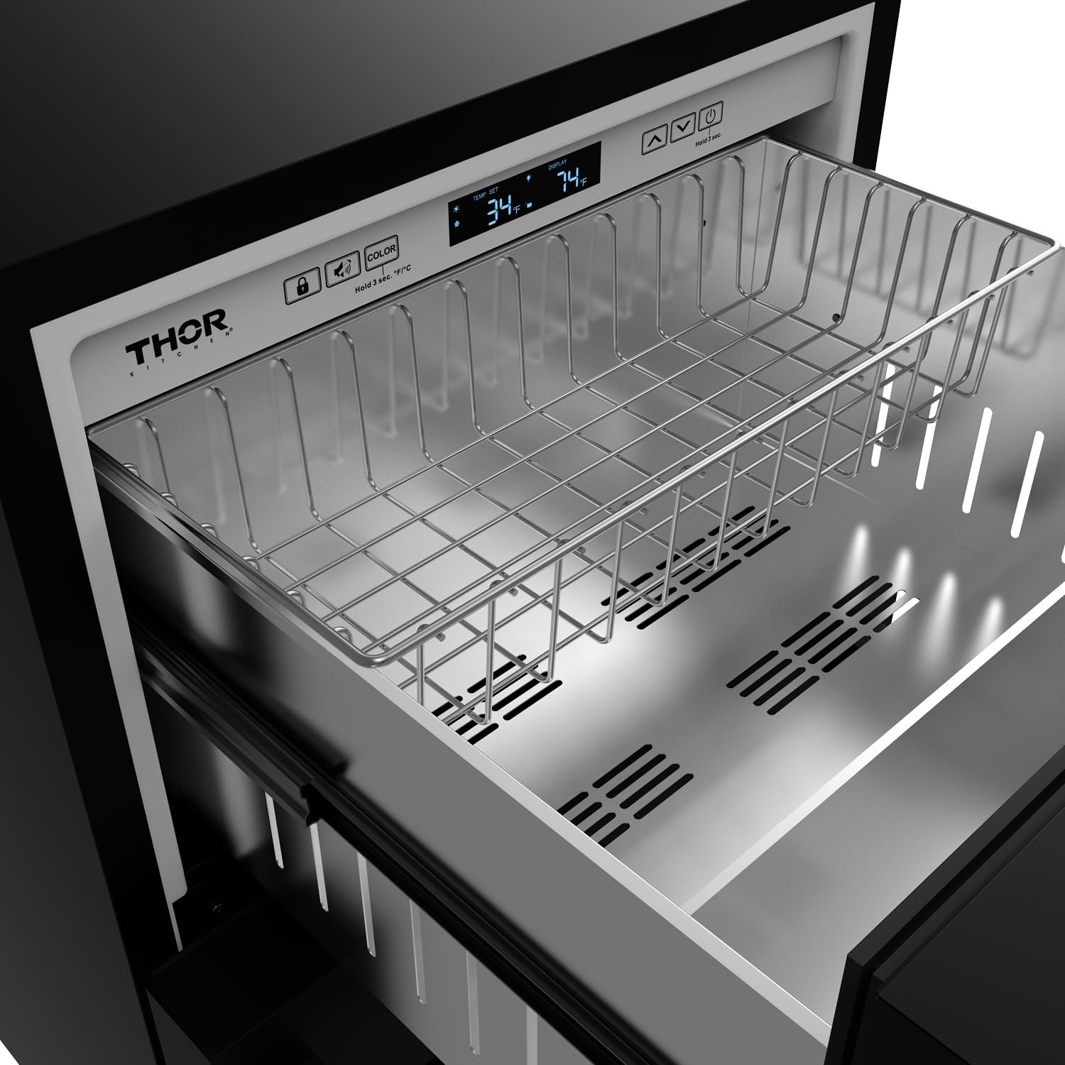Thor Kitchen 24 Inch Undercounter Built-In or Freestanding Drawer Refrigerator – Black | Gordon Ramsay Series on Fridge.com
