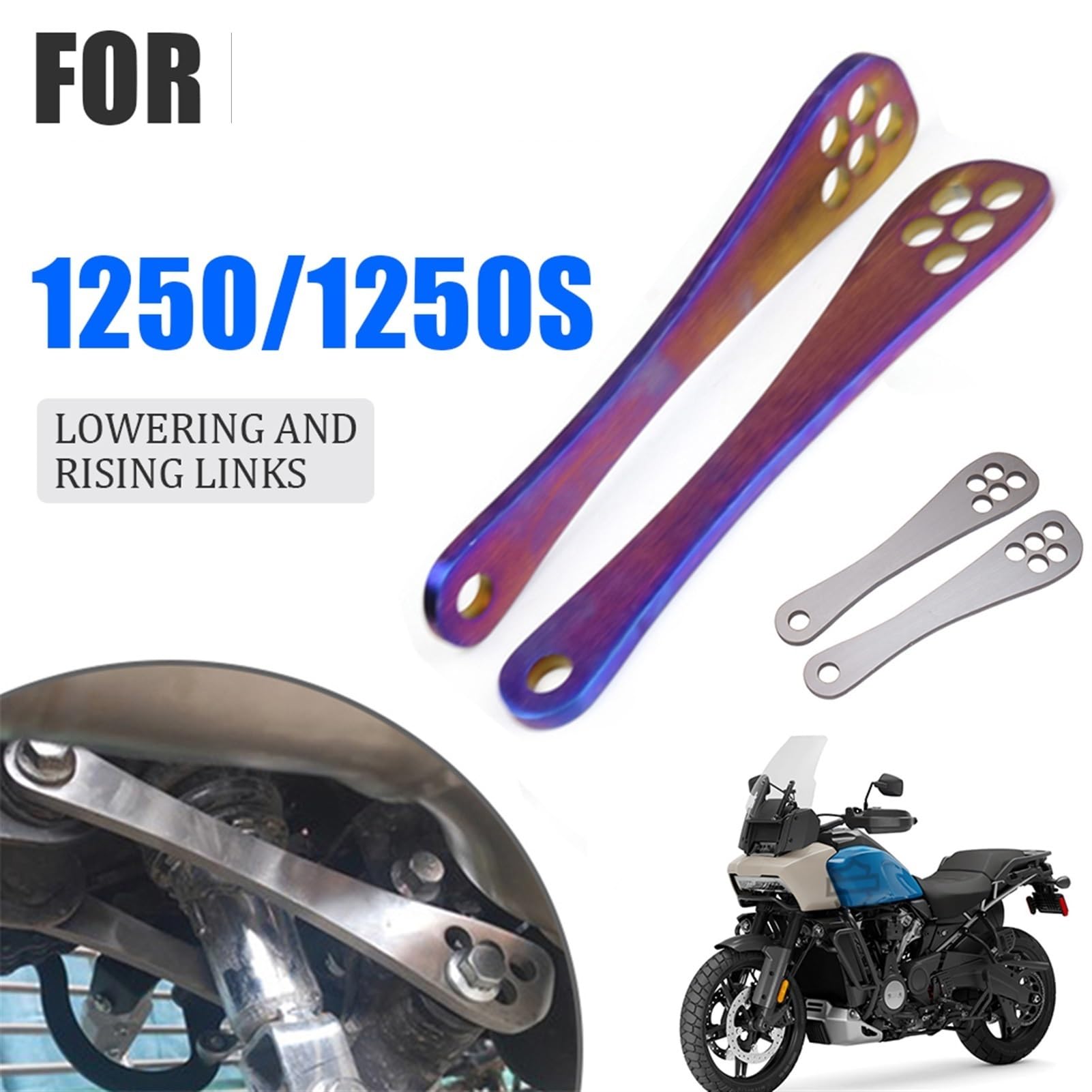 Accessoires de moto liens d'abaissement liaison montante levier de coussin de bras arrière, for Harley, Pan America 1250 S 1250S PA1250 S spécial Kit de liaison d'abaissement(Size:Color Lowerin