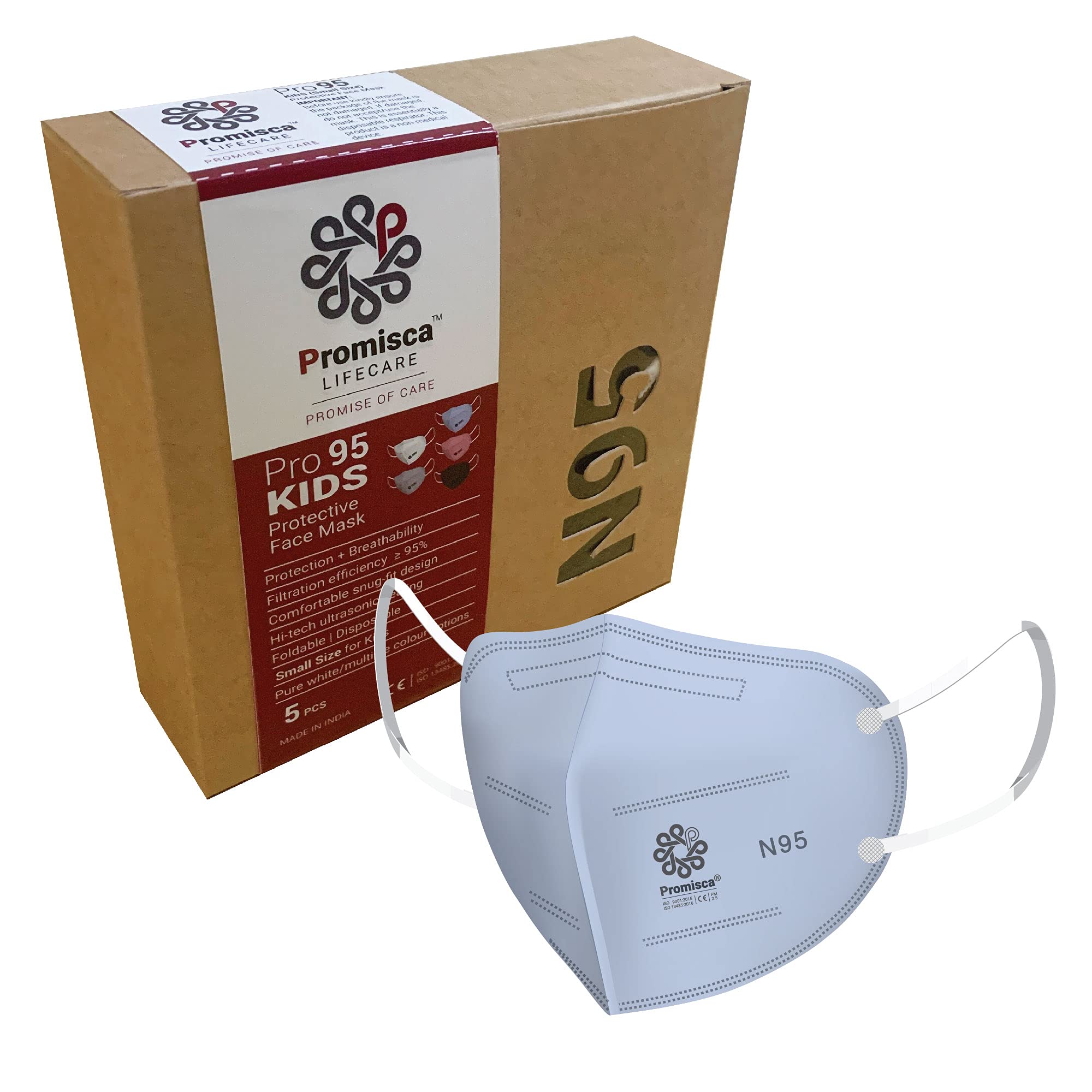 Promisca Kids 5 Layer Filter N95 Certified Respirator (Blue, 5 Pieces) (B08XW98BS3) Amazon Price History, Amazon Price Tracker
