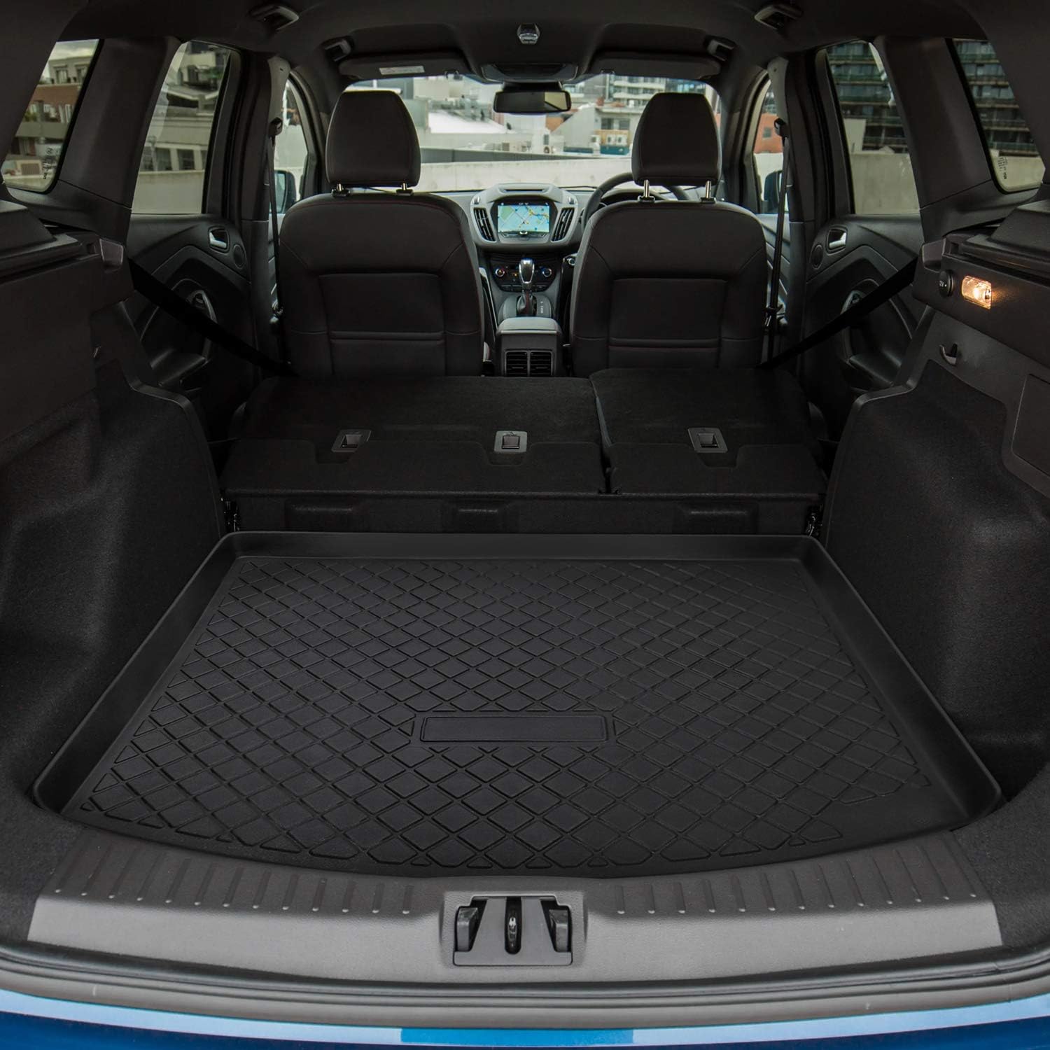 Trunk Cargo Liner Mat Tray for Ford Escape 2013 2014 2015 2016 2017 2018 2019 Heavy Duty Waterproof Trunk Floor Mat Custom Fit All Weather Odorless (Black)