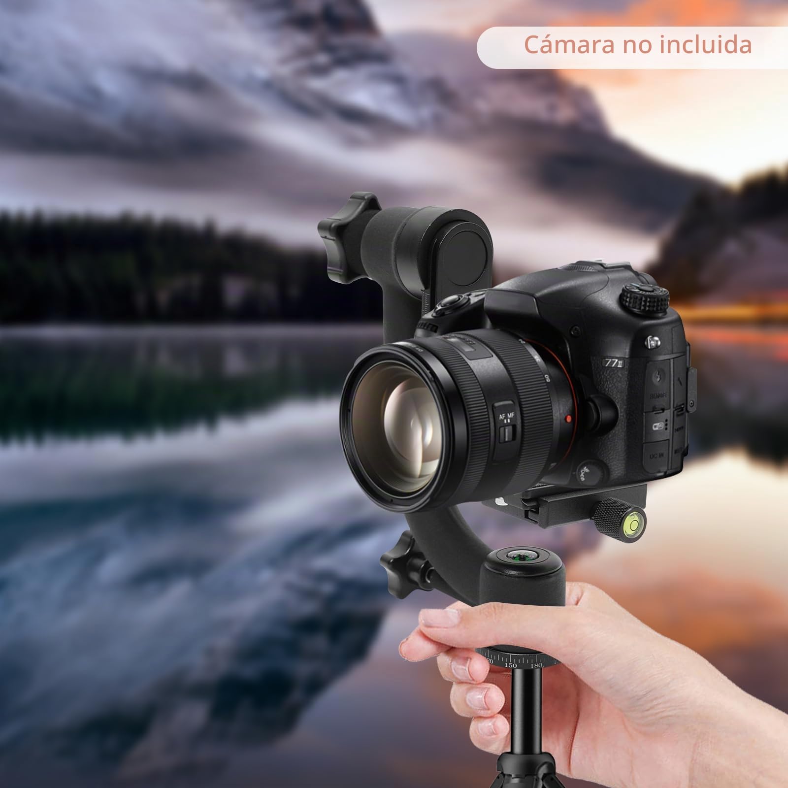 Gimbal Professional - Cabezal de trípode de cardán panorámico de 360°, cabeza de cardán de aluminio, para cámara digital, DSLR, deportes al aire libre, fotografía de animales, carga 20 kg