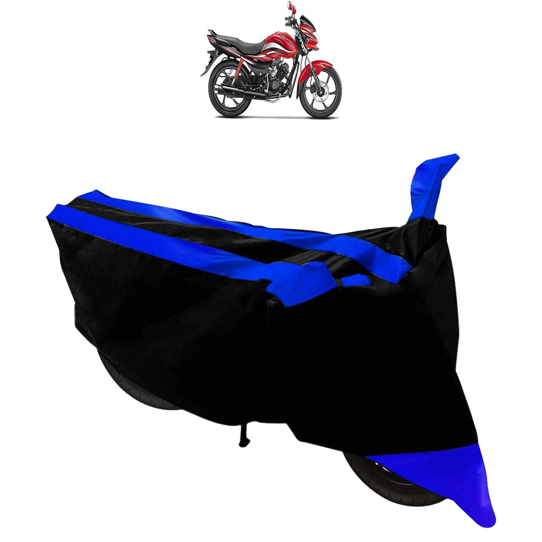 Kandid Blue & Black Polyester Two Wheeler Cover_1511