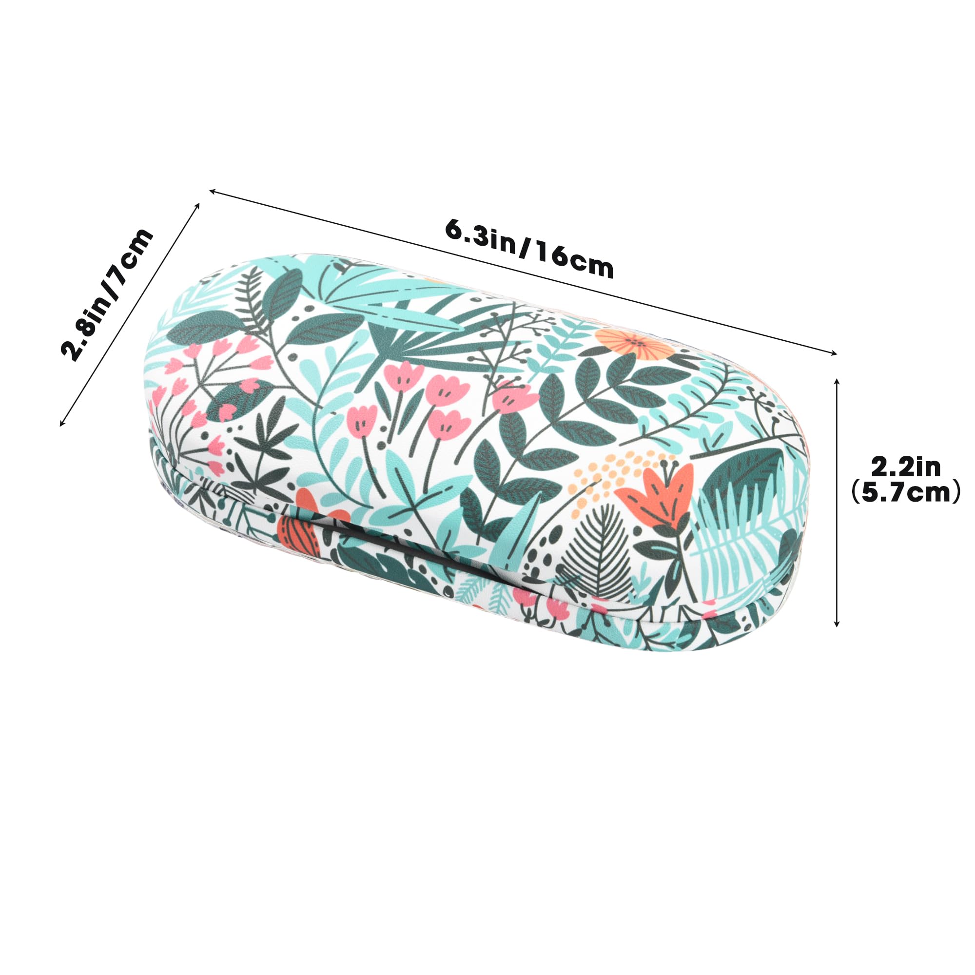 Brillen- und Kontaktlinsenetui 2-in-1 mit Kontaktlinsen-Reise-Set | Inklusive Lösungsflasche, Entfernungswerkzeug und Spiegel, doppelseitiges Design spart Platz, Hartschale mit PU-Leder, Blumen