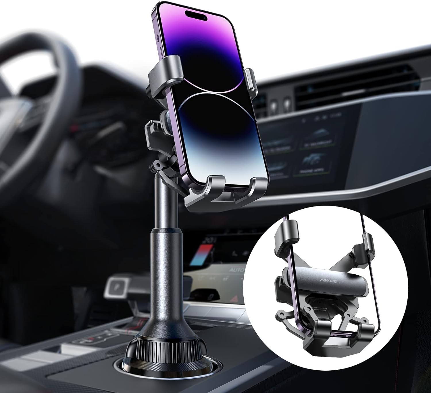 AINOPE [New Upgrade] Gravity Cup Phone Holder Mount, [No