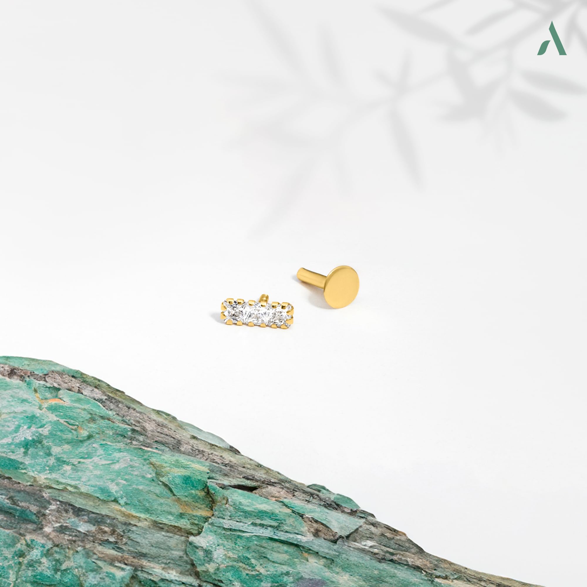 Amberta 9 Karat Gold Piercing Stecker Ohrringe für Damen Und Herren | 16G Helix Ohrstecker Gold | 1,2 mm Stärke Tragus Piercing Gold | Conch Piercing Gold