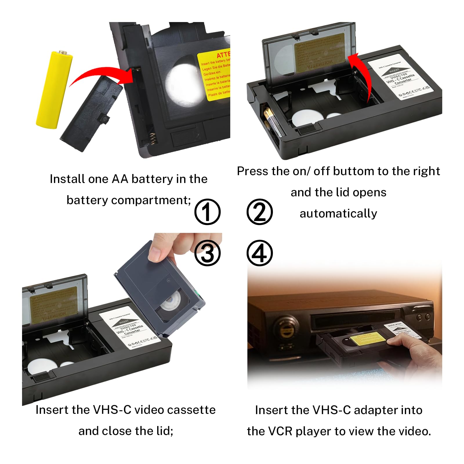2CD＋VHS Can Box Amazon.com: HQ VHS-C Video Cassette Adaptor Motorized VHS-C to VHS