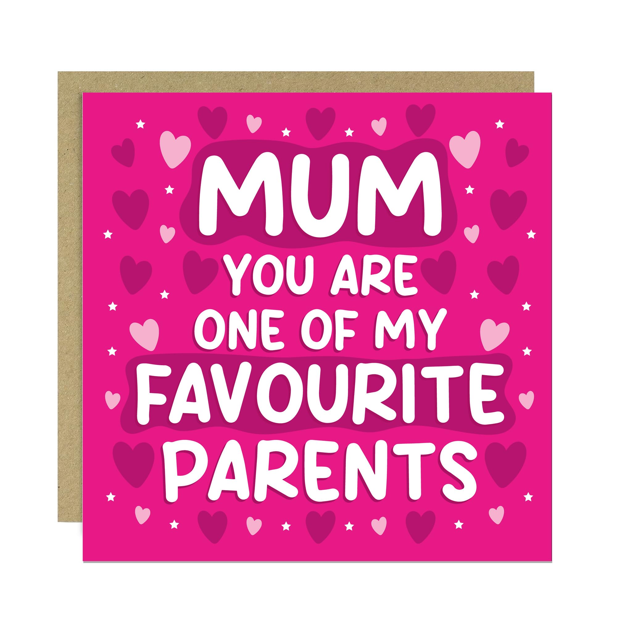 RED OCEAN Funny Card For Mothers Day, One Of My Favourite Parents, Joke Card For Mum, Mum Birthday Card, From Daughter Son, With Kraft Envelope