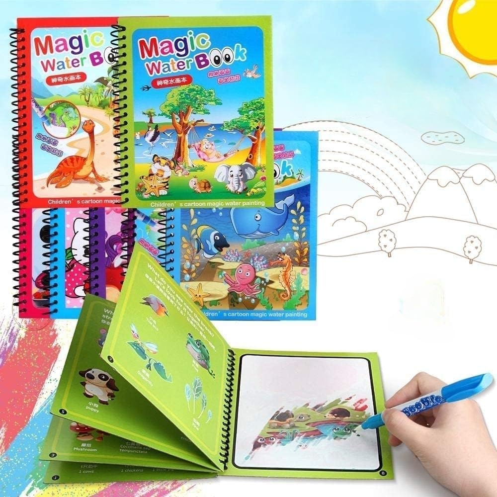 GRAPHENE® Pack of 5 Magic Water Coloring Doodle Book & Magic Pen Reusable Magic Water Quick Dry Book Water Coloring Book Doodle with Magic Pen Painting Board for Children Education Drawing Pad (B0C7CFDBLW) Amazon Price History, Amazon Price Tracker