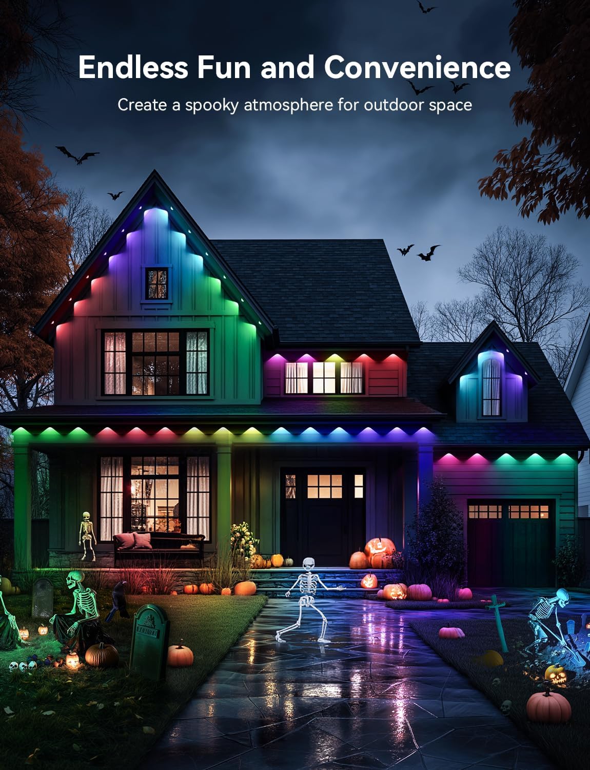 Smart Permanent Outdoor Lights, 100ft with 50 LED, IP67 Waterproof