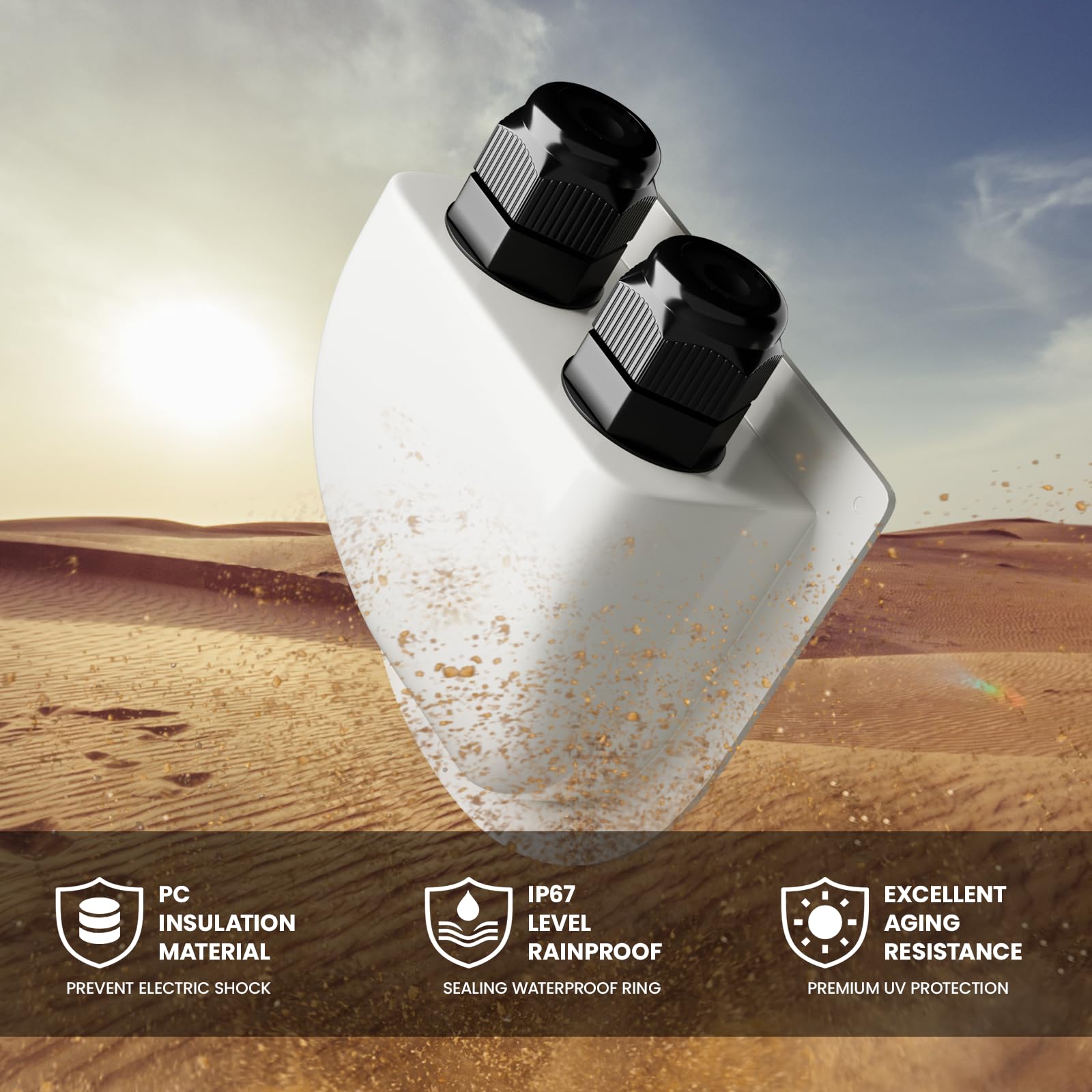 Prensaestopas de entrada de cable solar impermeable PV de múltiples longitudes con carcasa de policarbonato resistente a los rayos UV, incluye cinta de butilo para sistemas solares de caravana
