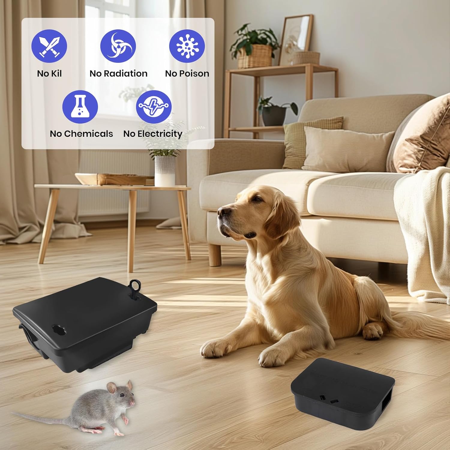 8 Pack Key–Required Rat Bait Stations & Mouse Bait Stations – 4 Large & 4 Compact, Lockable Weather–Resistant Plastic for Indoor & Outdoor – & Pets Safe