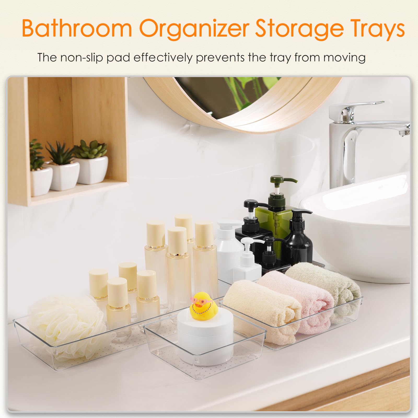 Criusia Organizer per cassetti, confezione da 26 contenitori in plastica trasparente, versatili per organizzare e riporre oggetti, per cucina, bagno, trucco e ufficio