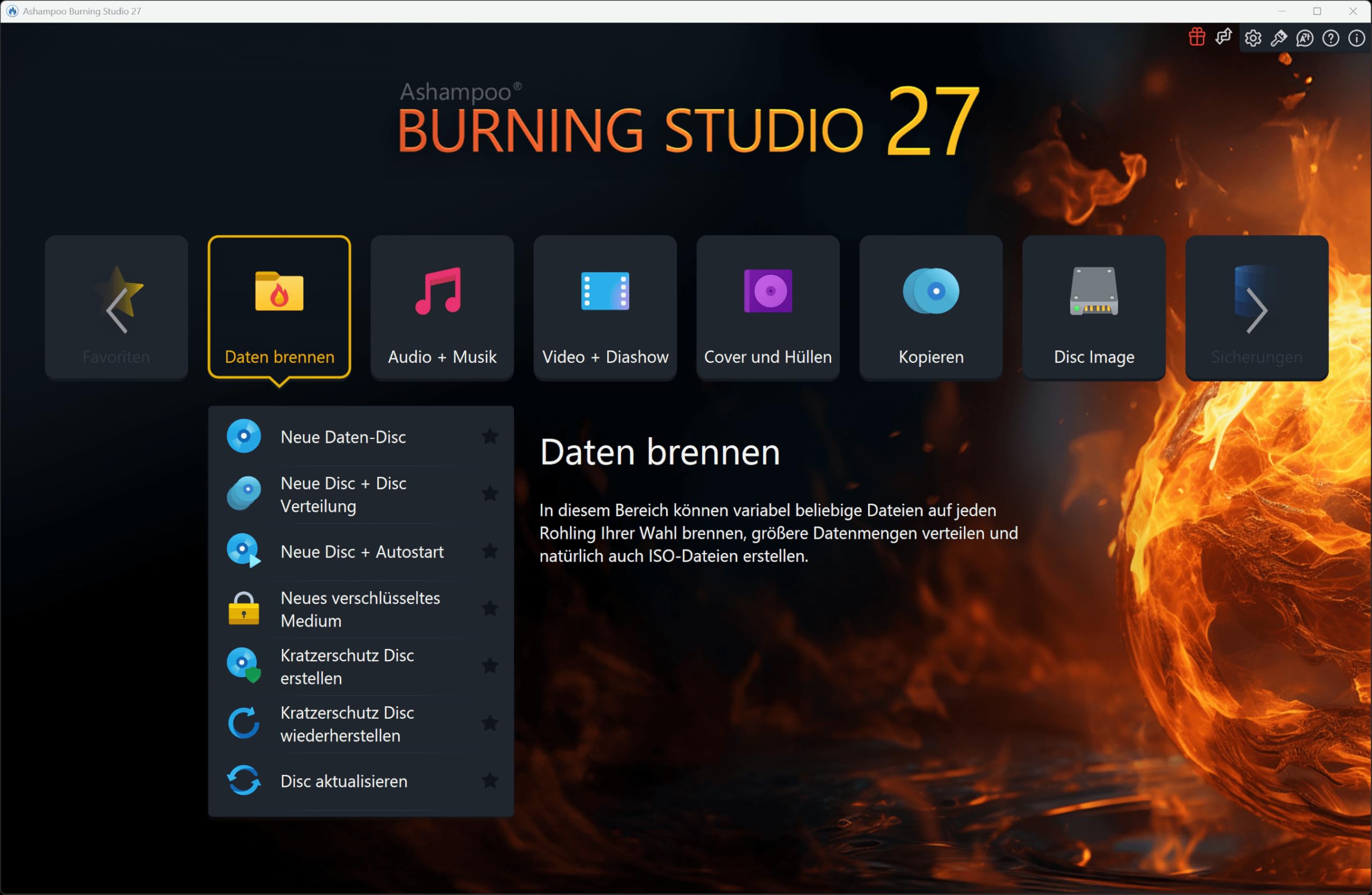 Burning Studio 27 - Brennen, Kopieren, Sicher, Rippen - der Multimedie Alleskönner für Windows 11, 10