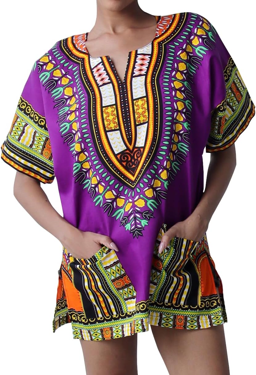 DA'IKI Dashiki Cotton Shirt African Tribal Kaftan Boho Caftan Unisex image 2