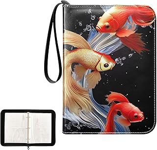 Goldfish Waterproof Trading Card Binder,400-Pocket Trading Album Display Holder,Display Case with Card Sleeves Set for Soccer Card,Gaming Cards,and Other TCG 2011592