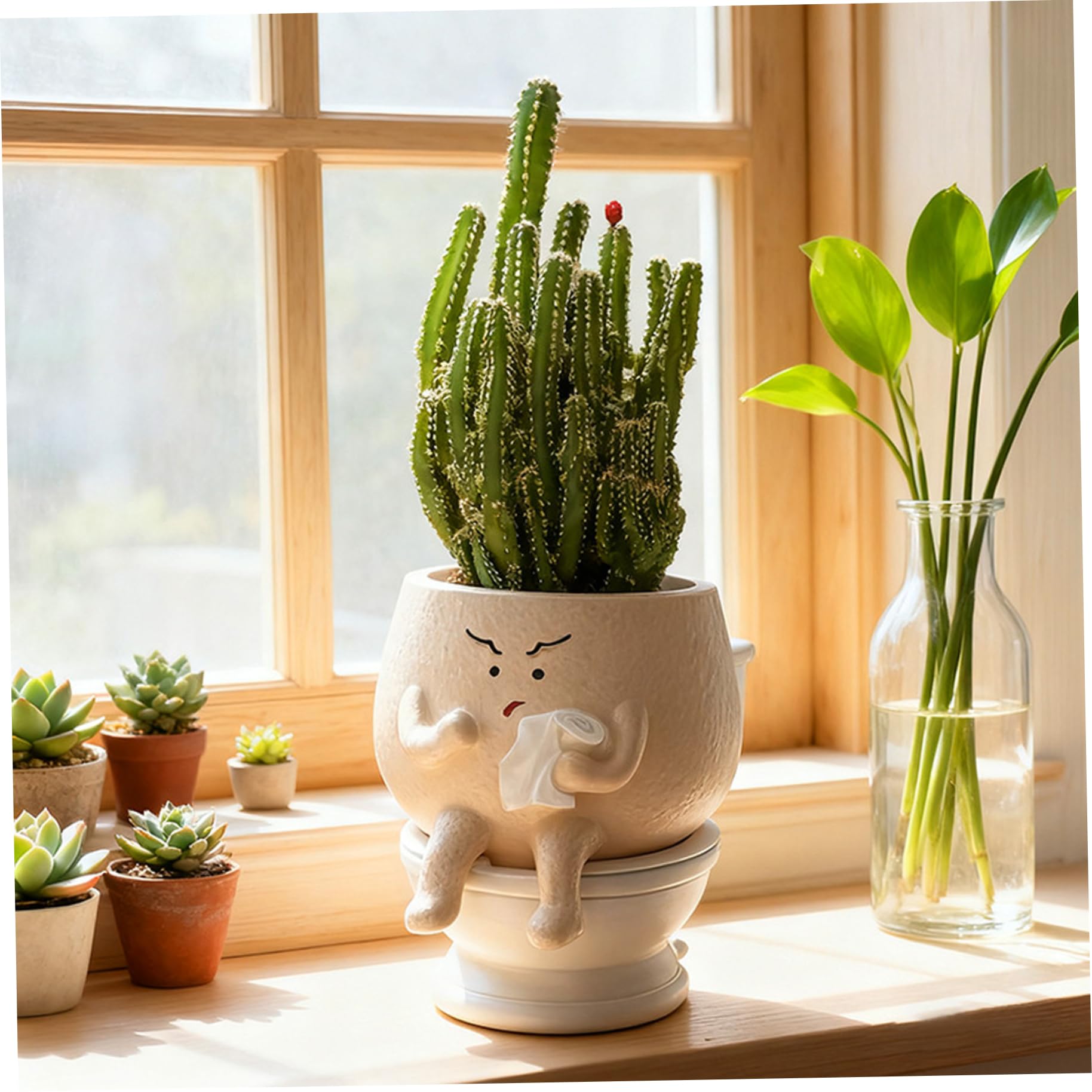 Jardinière de visage cadeau drôle et pot plante mignon original