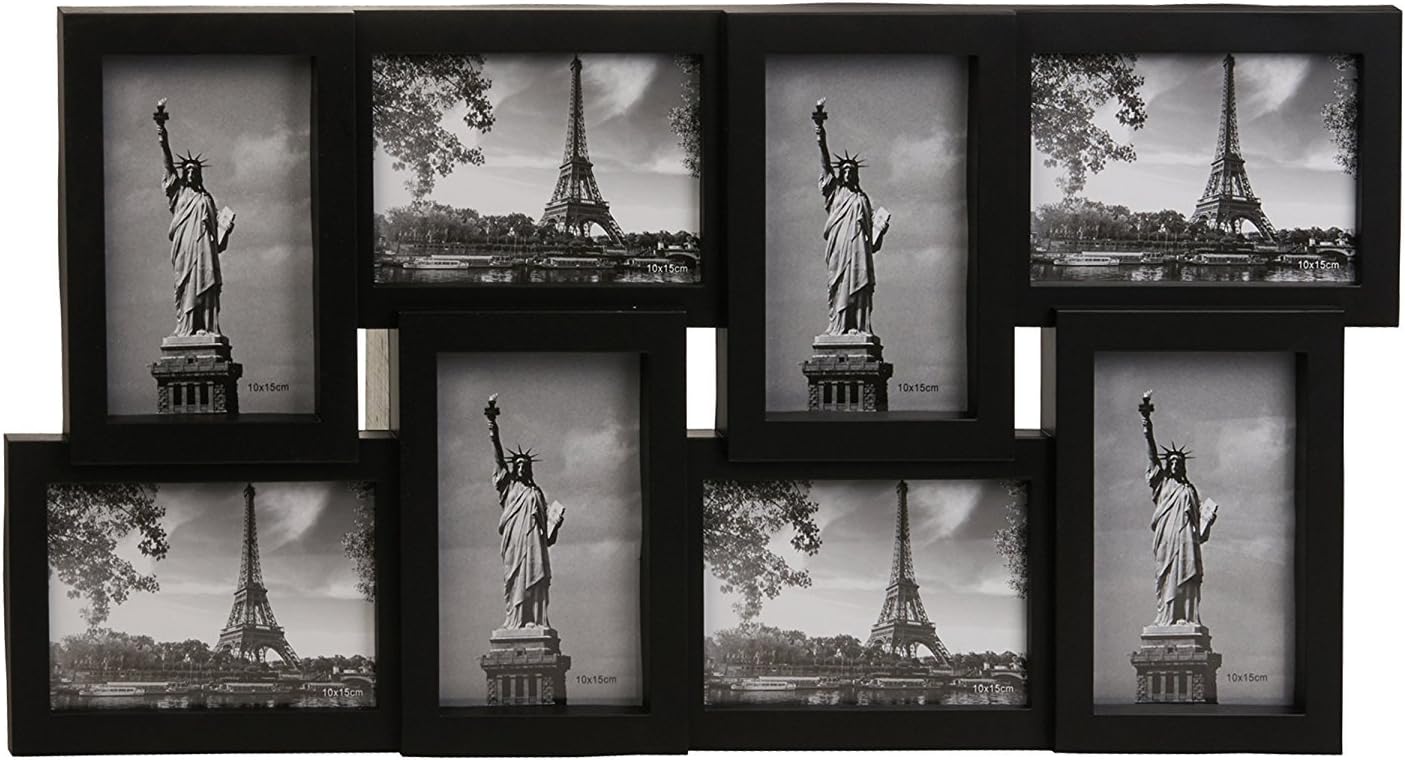 Multi Photo 8 Picture Large Decorative Frame Collage (Black)