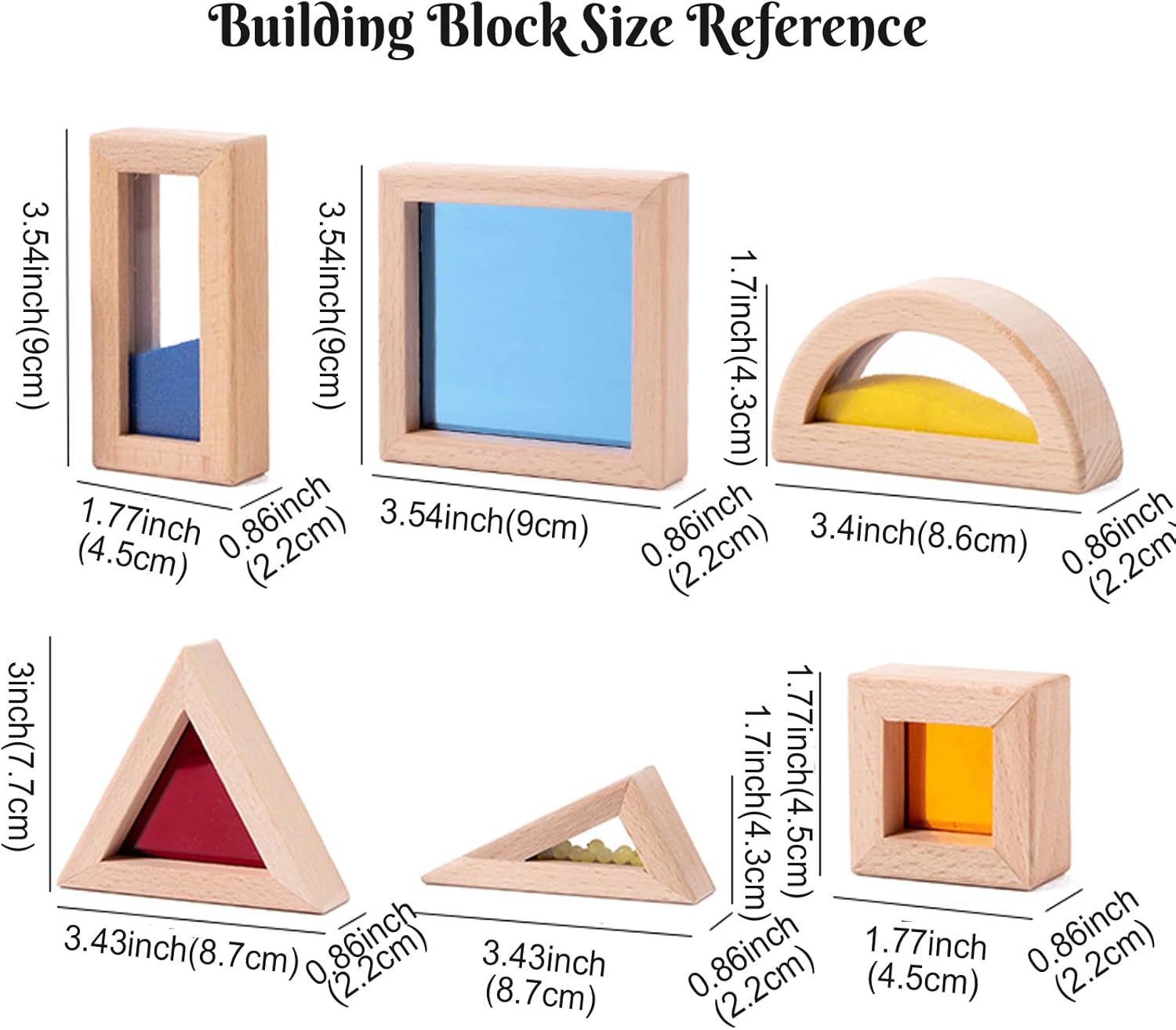 23PCS Sensory Blocks for Toddlers 1-3 & Kids 4-8 - Large Montessori Wooden Building Blocks with Rainbow Colors, Stacking Toys for Boys Girls, Sensory Play & Preschool Learning, Toddler Gift