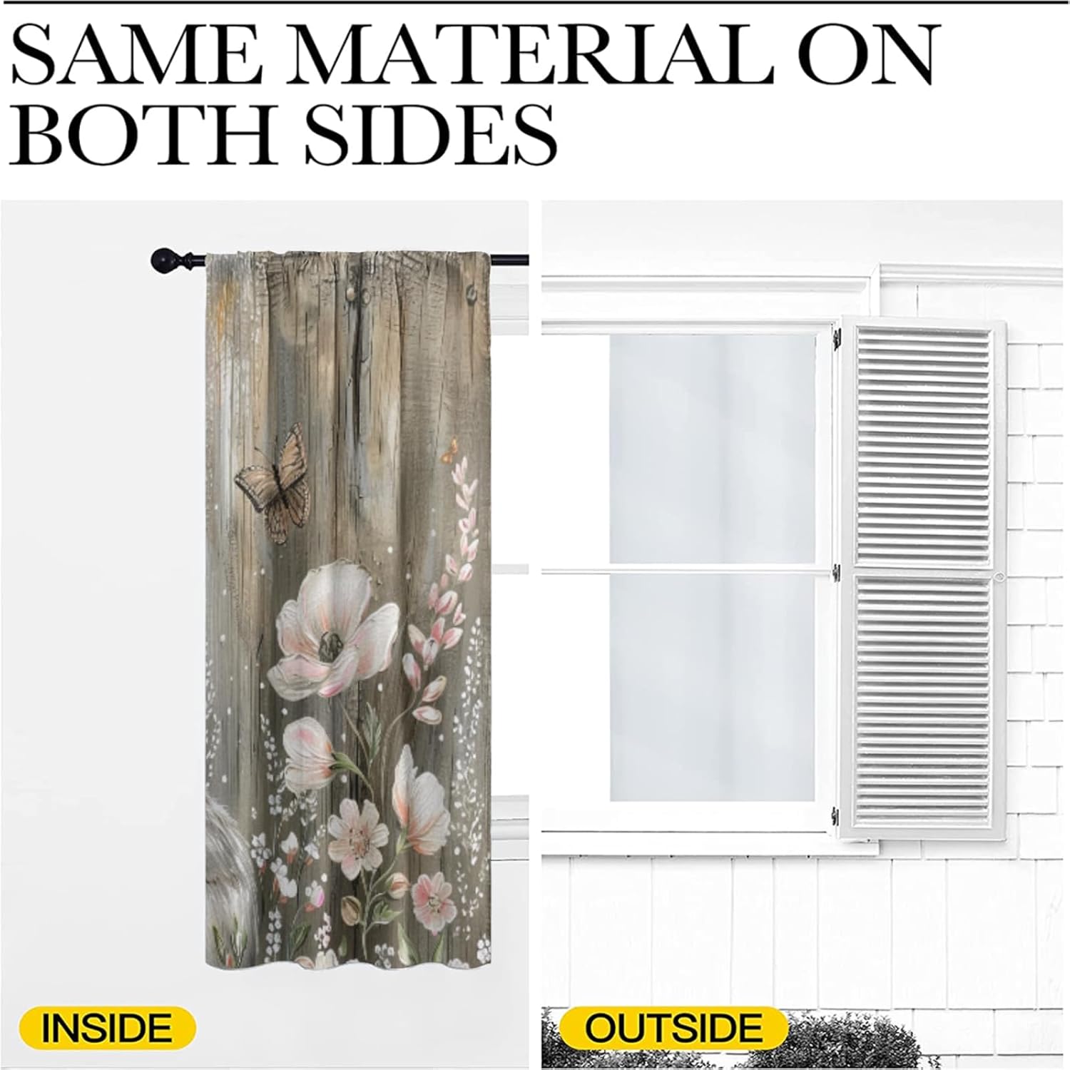 Happy Easter, Blackout Curtains for Boy Home Decor Cute Bunny Spring Colored Flowers Rainbow Decorative Rabbit Roses Rod Pocket Window Drapes Treatment for Living Room Bedroom 42x63 Inch