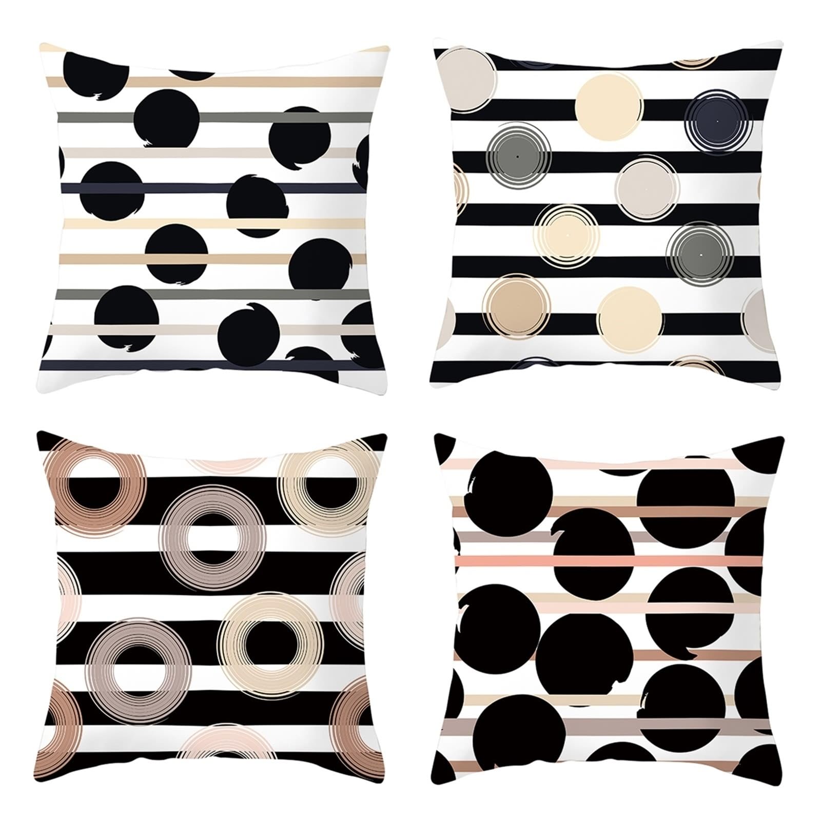 Housses de coussin en polyester doux de qualité supérieure, lot de 4 design 50x50cm