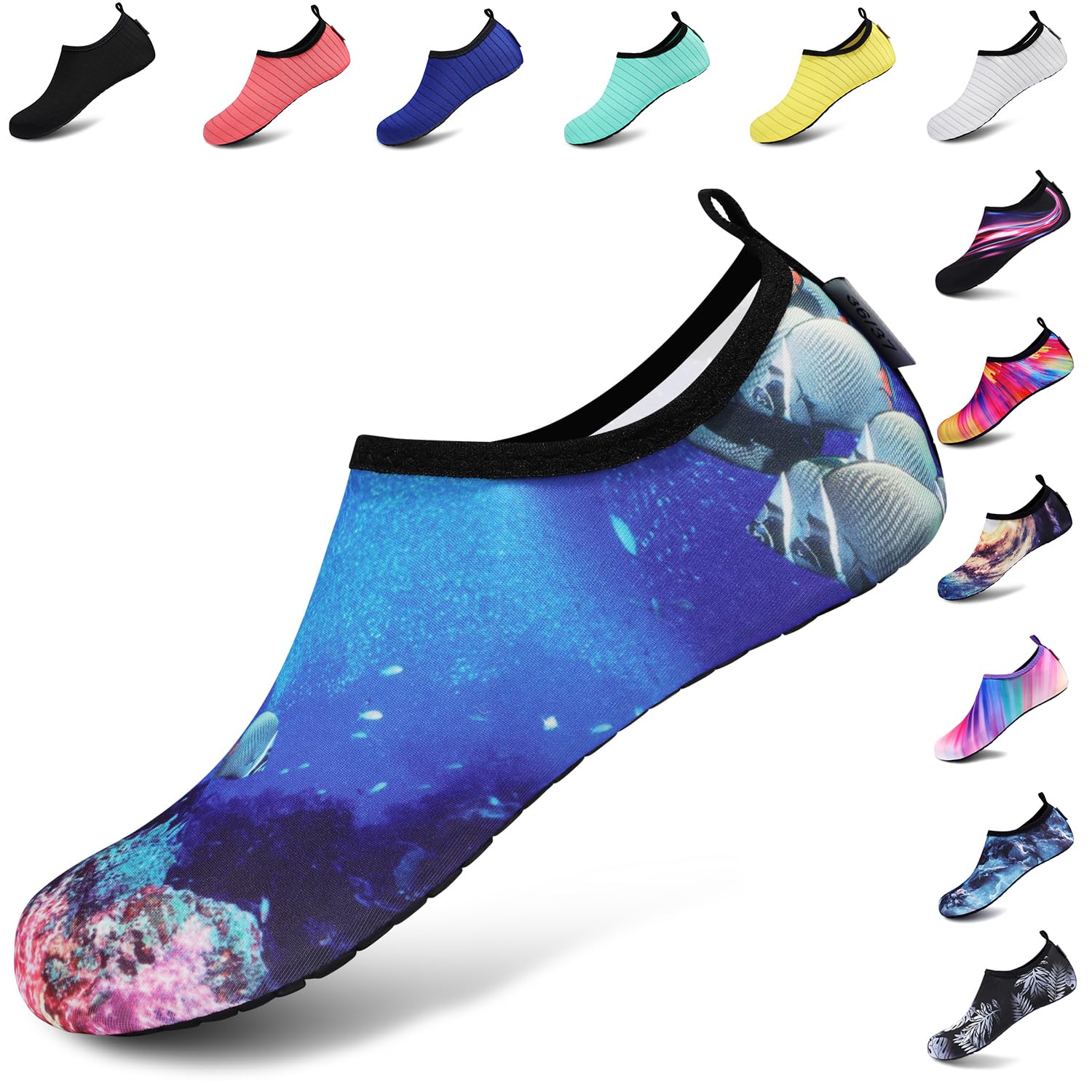 VIFUUR Water Sports Shoes Barefoot Quick-Dry Aqua Yoga Socks Slip-on for Men Women