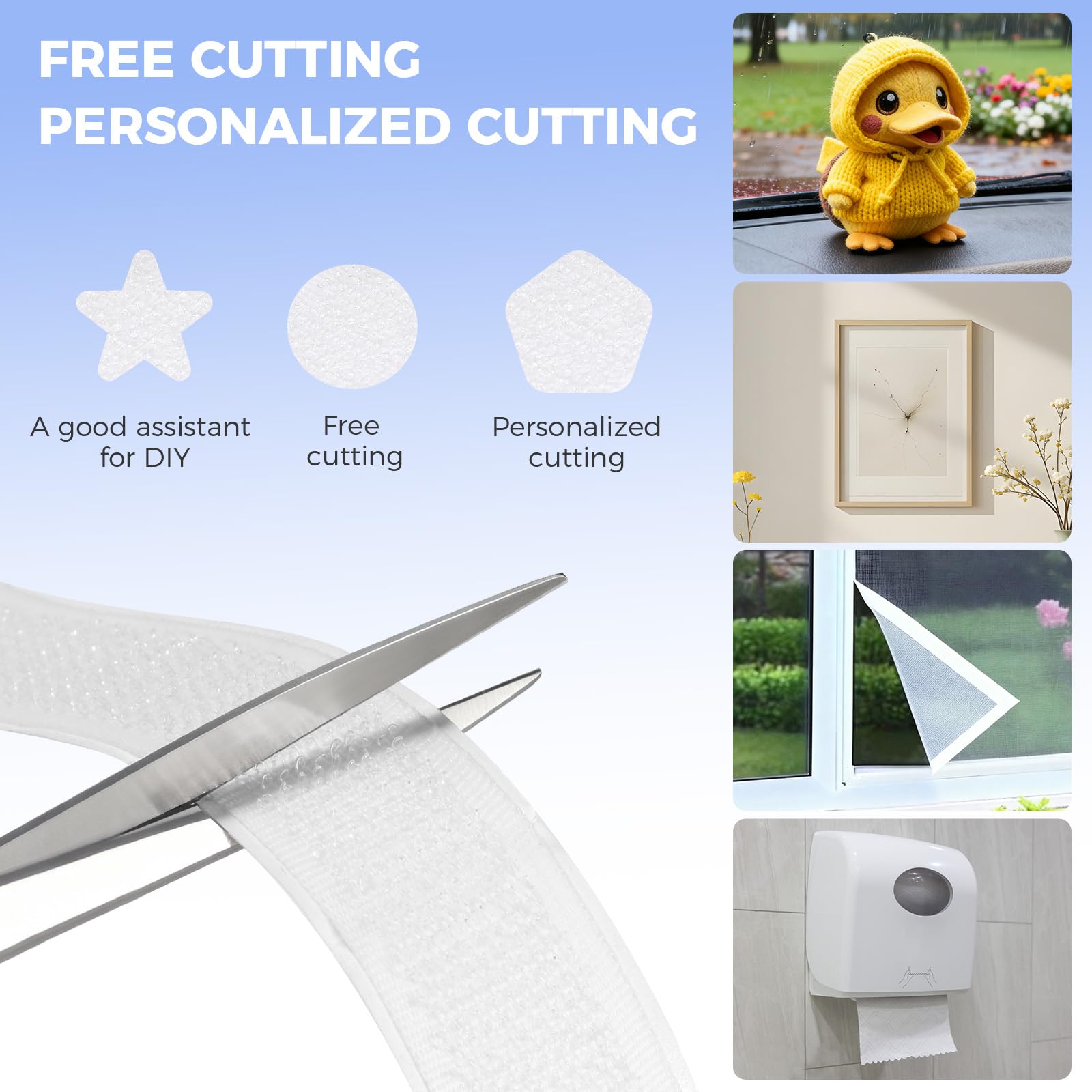 Oderra Bande Adhésive Double Face Extra Forte 8m x 2cm Scratch Autocollant Fixation Sans Percer Tableau Cadre Photo Fenêtre Moustiquaire 2 Pièces Blanc
