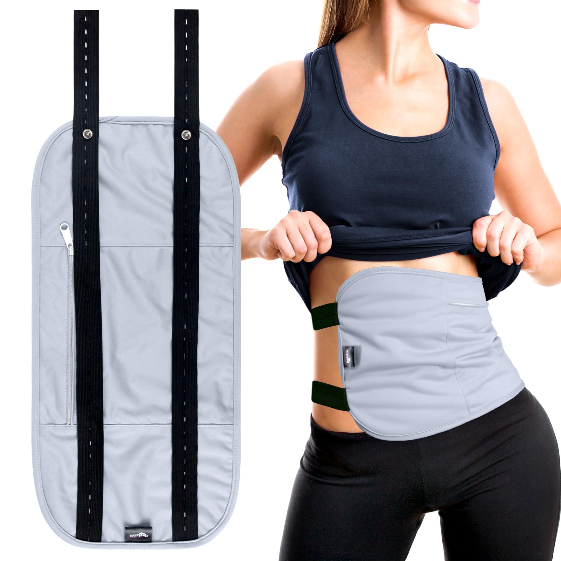 Leekalos Castor Oil Pack Wrap, Reusable Organic Castor Oil Packs for Liver Detox, Castor Oil Packs with Adjustable Elastic Strap, Washable Anti Oil Leak (Castor Oil Not Included)