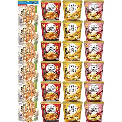 【Amazon.co.jp限定】 カチプラ(kachipra) スープにちょいたし軽食セット(マルちゃん なめらか豆腐すうぷ 鯛だし/スンドゥブ/たまご各6個& …