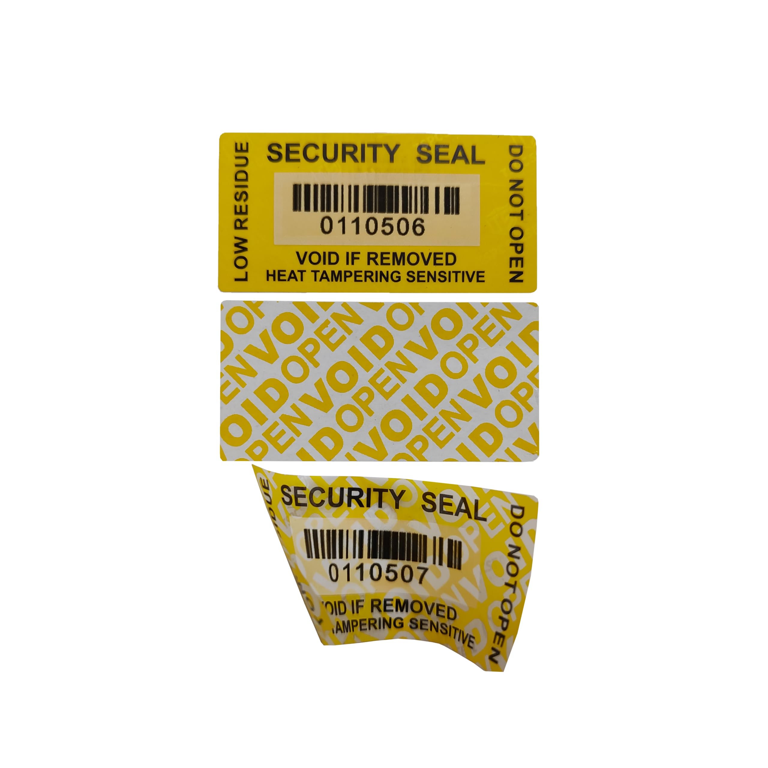 100 pezzi 25x50 mm Manomissione Termica Marchio Fluorescente Basso Residuo Antimanomissione Evidente Anticontraffazione A Prova di Manomissione Etichette Sigilli(Numero di Serie)