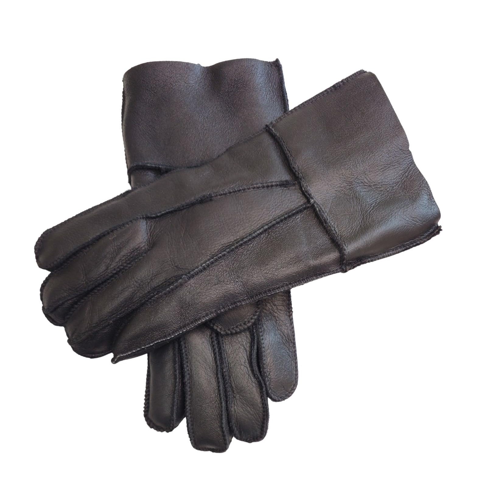 Infinity Leather Unisex-Handschuhe aus Schafsleder mit Roll-Up/Down-Manschette