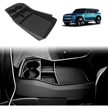 BestEvMod Lower Center Console Organizer Tray for 2024-2026 Kia EV9 V2 | Storage Box ABS Material with PVC Trim for Kia EV9 2024 2025 2026 Interior Accessories