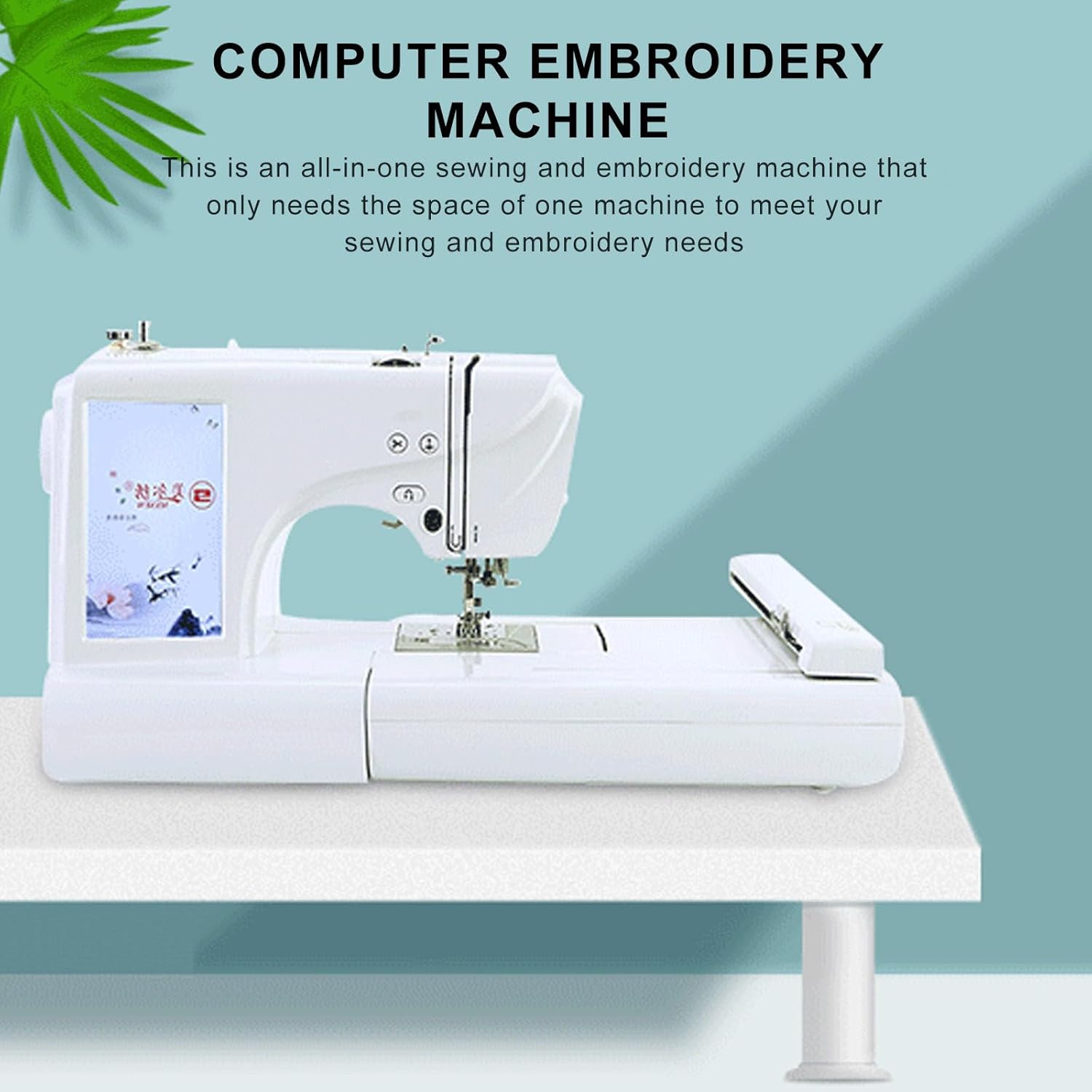 650 Stitches/min Electric Embroidery Machine,7" LCD Touch Screen Clothes Sewing Device Household‌,Embroidery Scope:10 x 23.5 cm and 10 x 10 cm