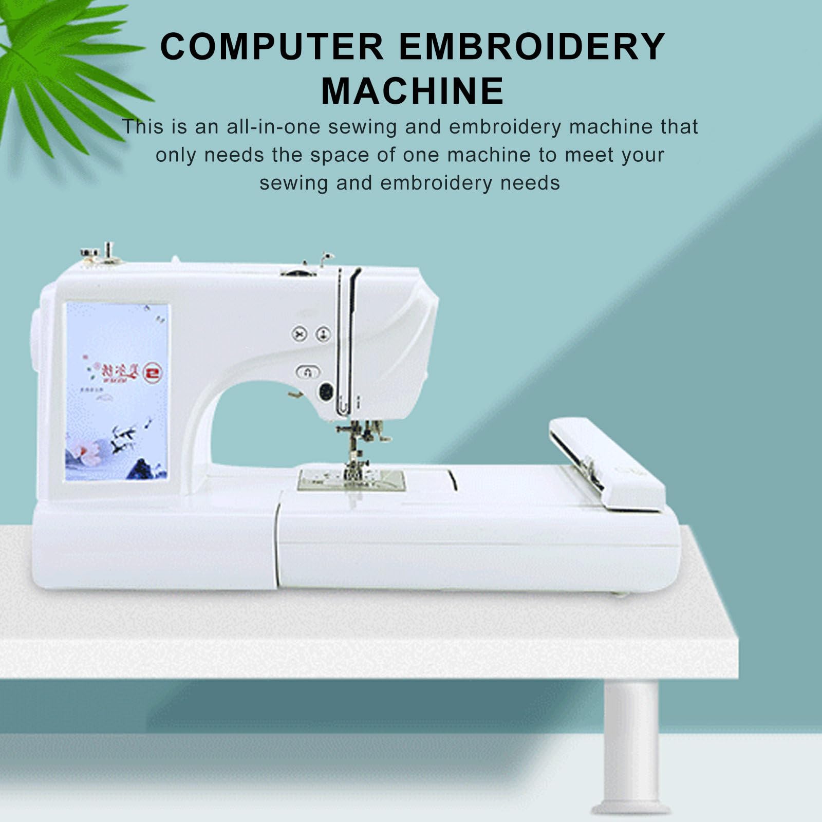 vnmudzeo Automatic Threading Sewing Machine,Household? Mini Electric Embroidery Equipment LCD Touch Screen,158 Built-in Embroideries & 132 Built-in Stitches