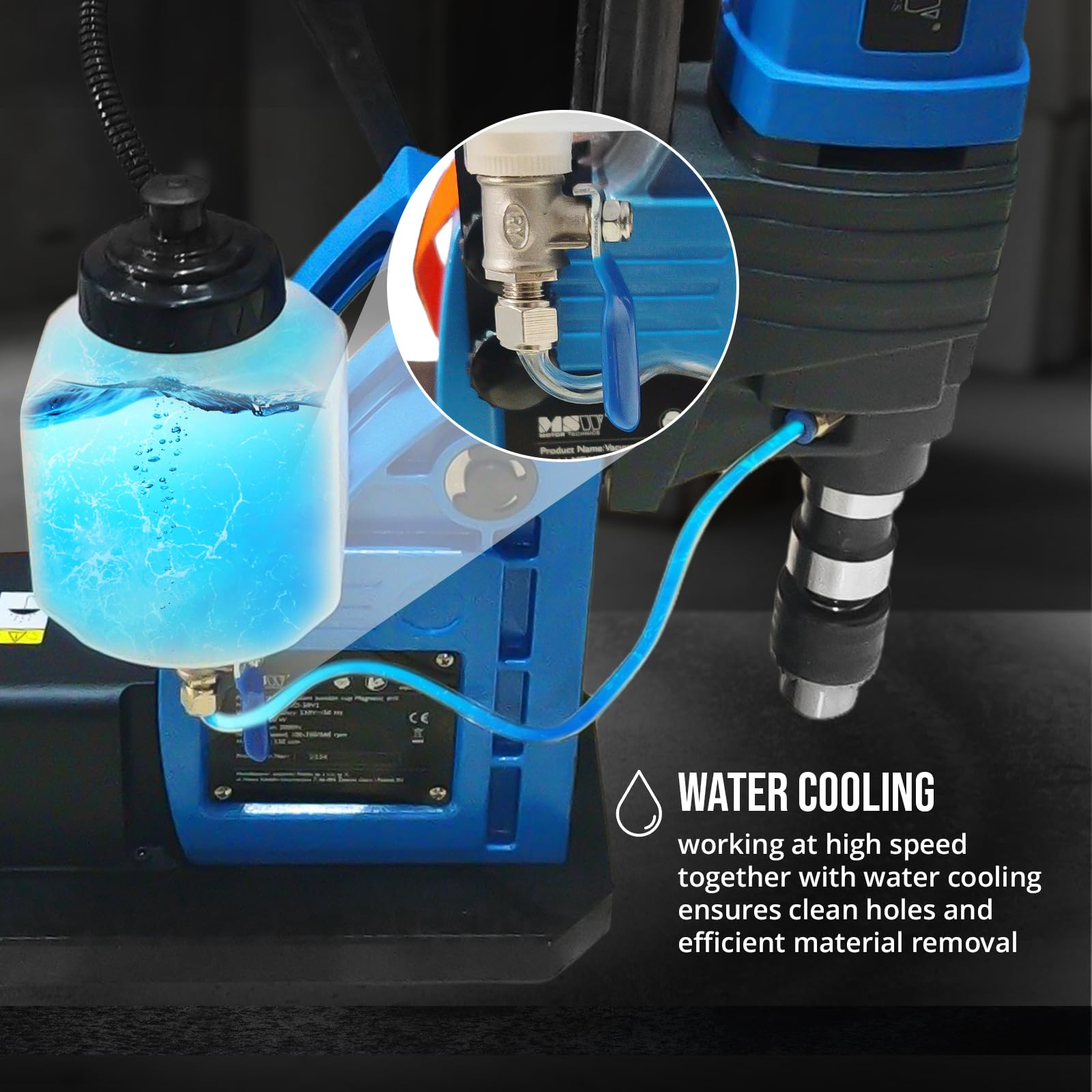MSW Taladro magnético - con vacío - 1650 W - 560 rpm - diámetro de perforación máx. 50 mm Taladro de iman