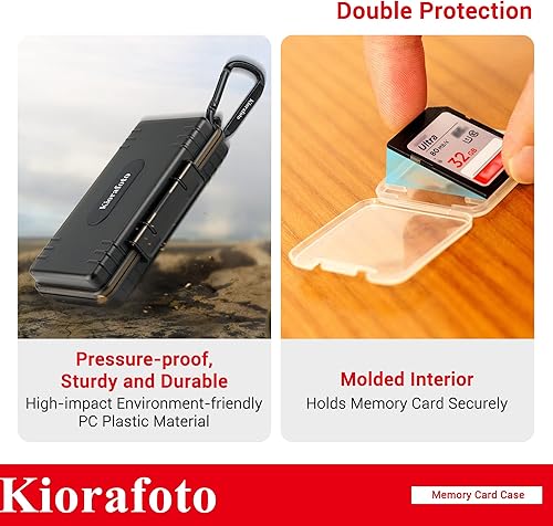 Miniatura 4 de Kiorafoto Funda para tarjetas SD con 36 soportes individuales de plástico transparente para 36 tarjetas SD SDXC SDHC, resistente al agua,