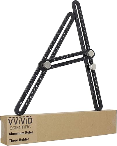 VViViD - Regla universal de aluminio con tres soportes, color negro