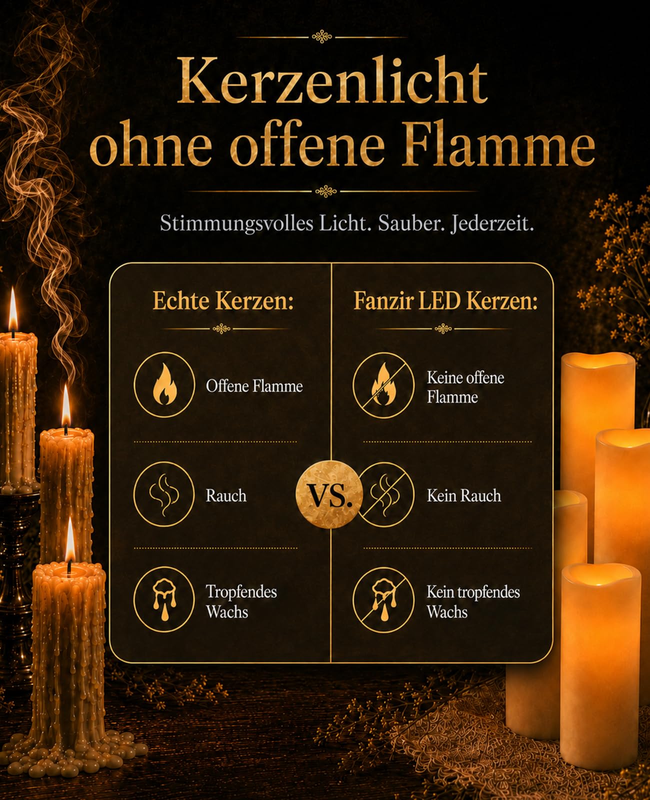 LED Outdoor Kerzen 12 Stück mit Fernbedienung, Wasserdichte Batteriekerzen IP55 mit Timer & Flackerndem Warmweiß Licht, Flammenlose Kerzen für Garten, Balkon, Laterne, Hochzeit & Weihnachten