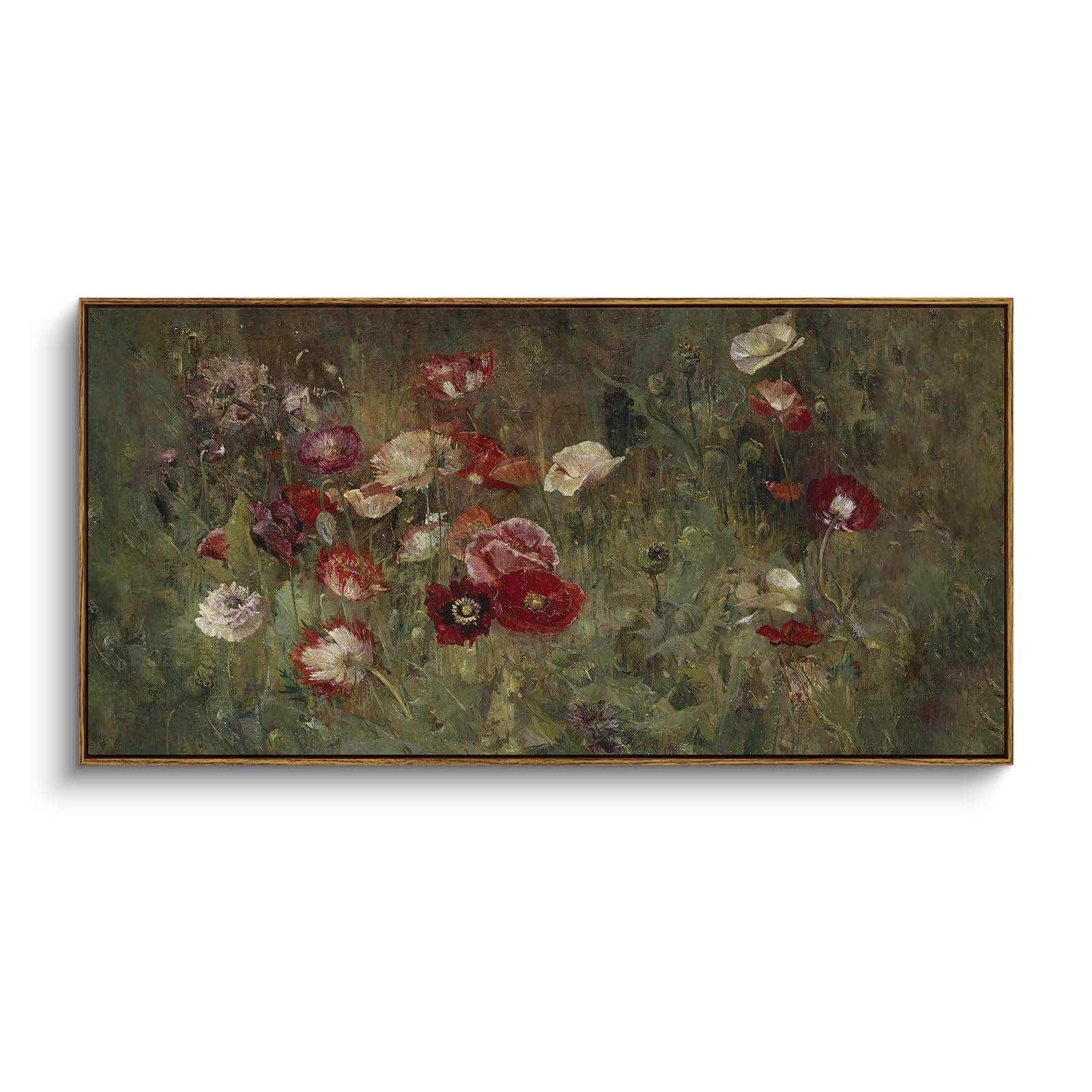 View 1 of ***STOCK PHOTO FOR REFERENCE ONLY***InSimSea Framed Wall Art "A Bed of Poppies" 48x24in