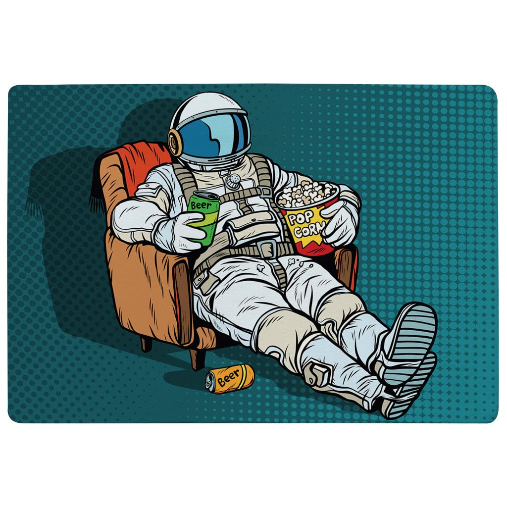 Tapis de salon pop art astronaute pour créer un coin cinéma rétro unique