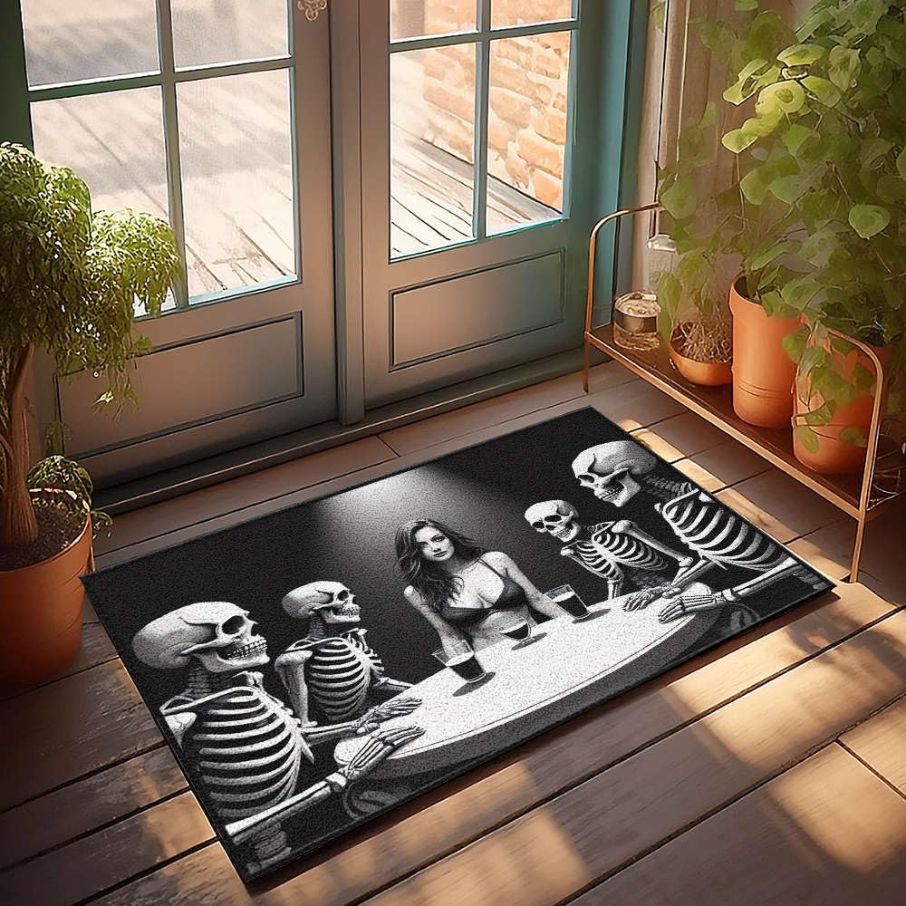 Tapis rétro pour paillasson d'extérieur accueillant au motif pattes de caractère